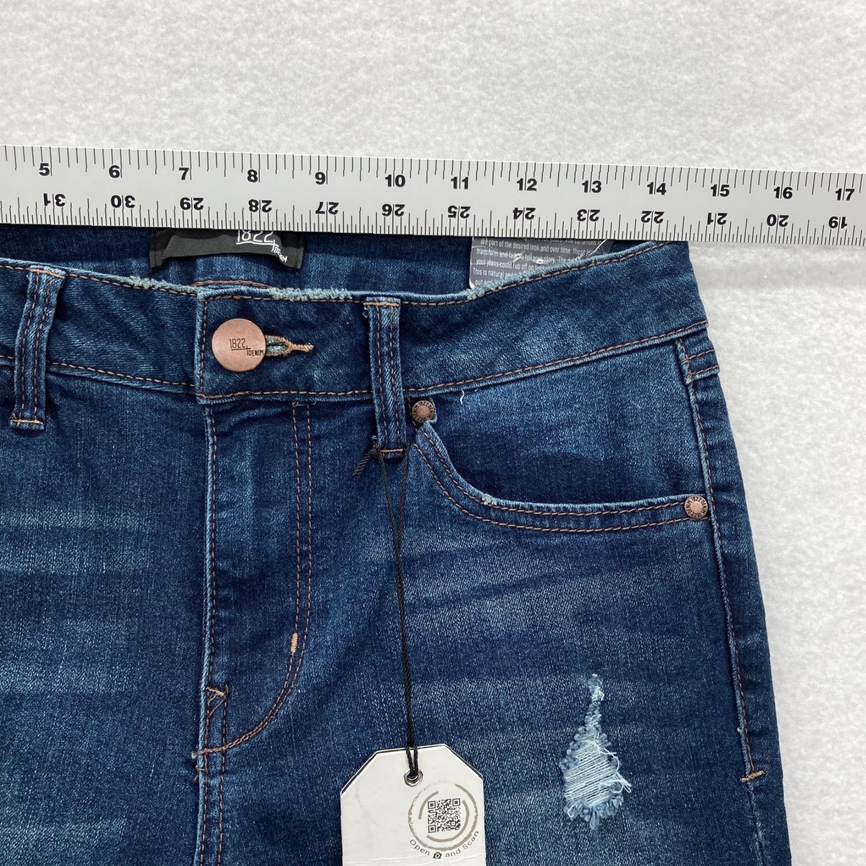 Vintage 1822 Denim Jeans Womens 8 Blue Relaxed Ankle Skinny Distressed Stretch Grunge Size 30" / US 8 / IT 44 - 7 Thumbnail