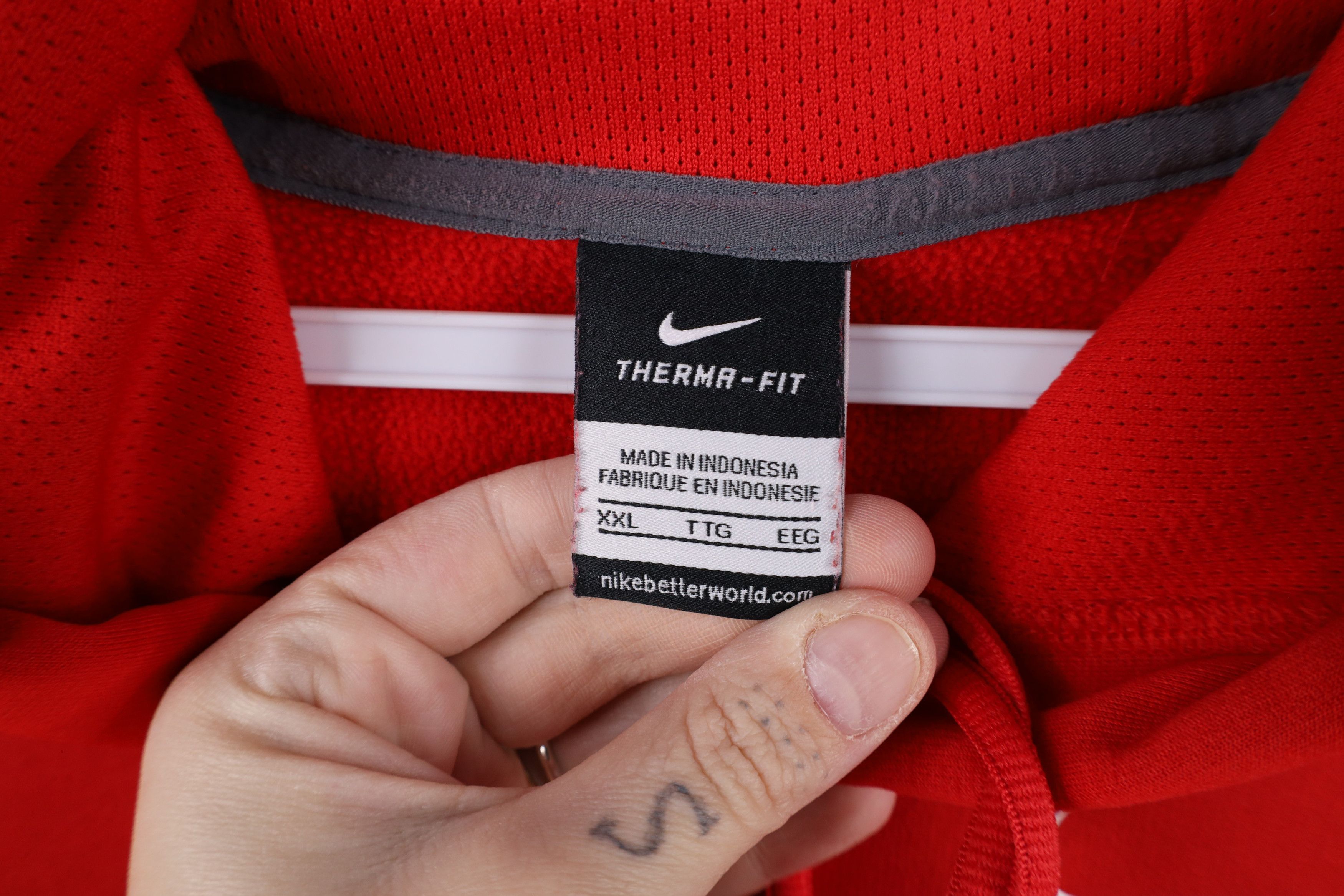Nike × Vintage Nike Therma Fit Ohio State University Hoodie Sweatshirt Red Size US XXL / EU 58 / 5 - 7 Thumbnail