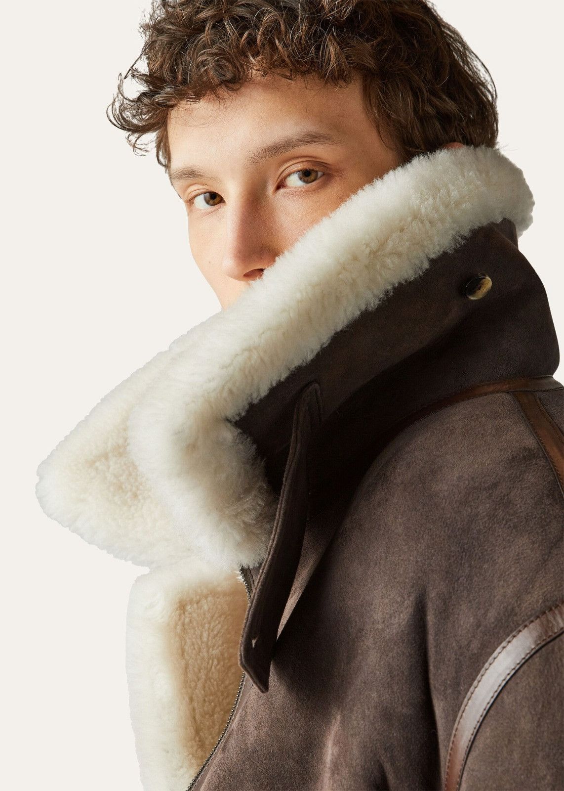 Loro Piana o1srvl11e1224 Monterosa Shearling Bomber Jacket in Brown Size US S / EU 44-46 / 1 - 6 Thumbnail