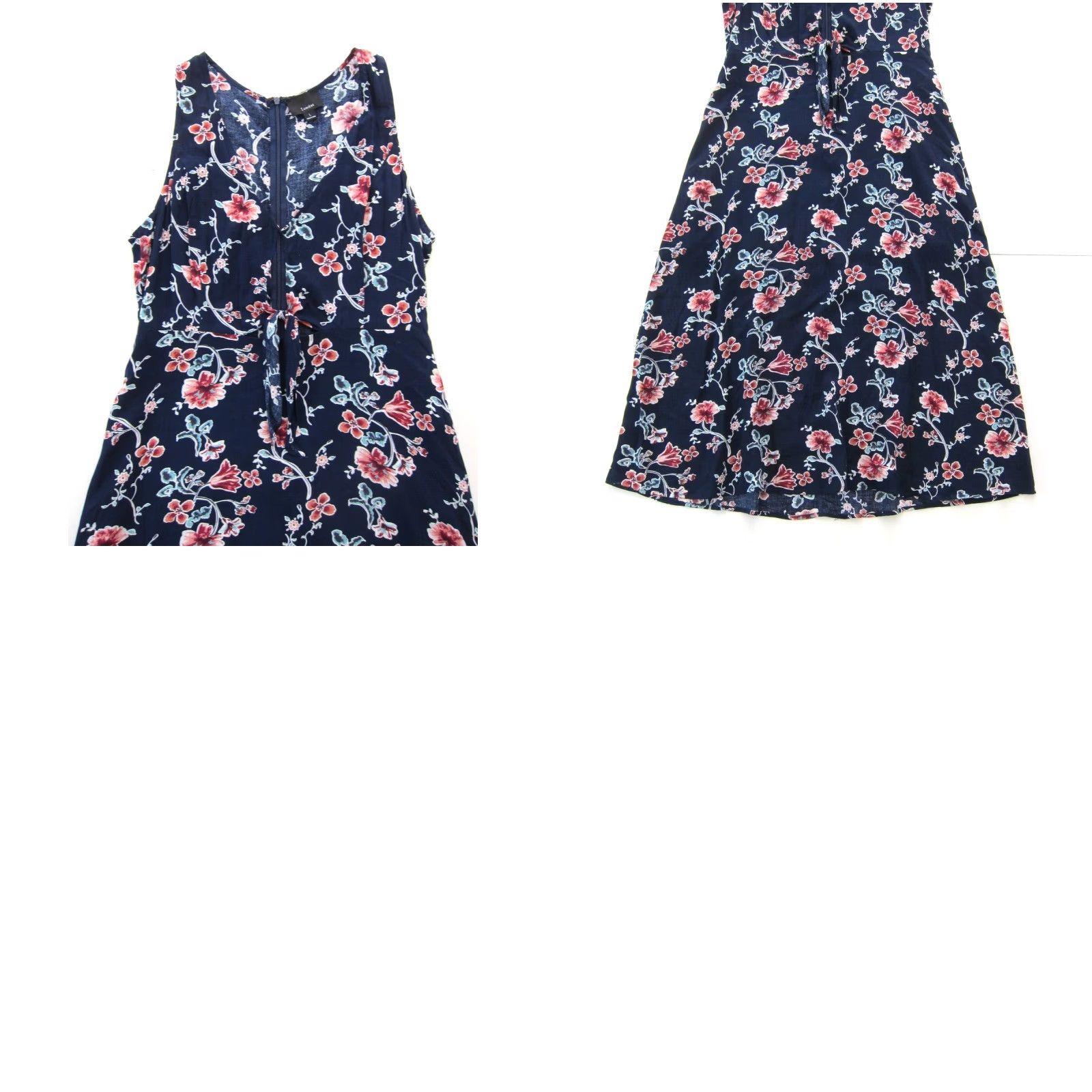 Vintage Lumiere Anthropologie Floral Long Maxi Tank Sun Dress Blue L 100% Rayon Women's Gown Size L / US 10 / IT 46 - 8 Thumbnail