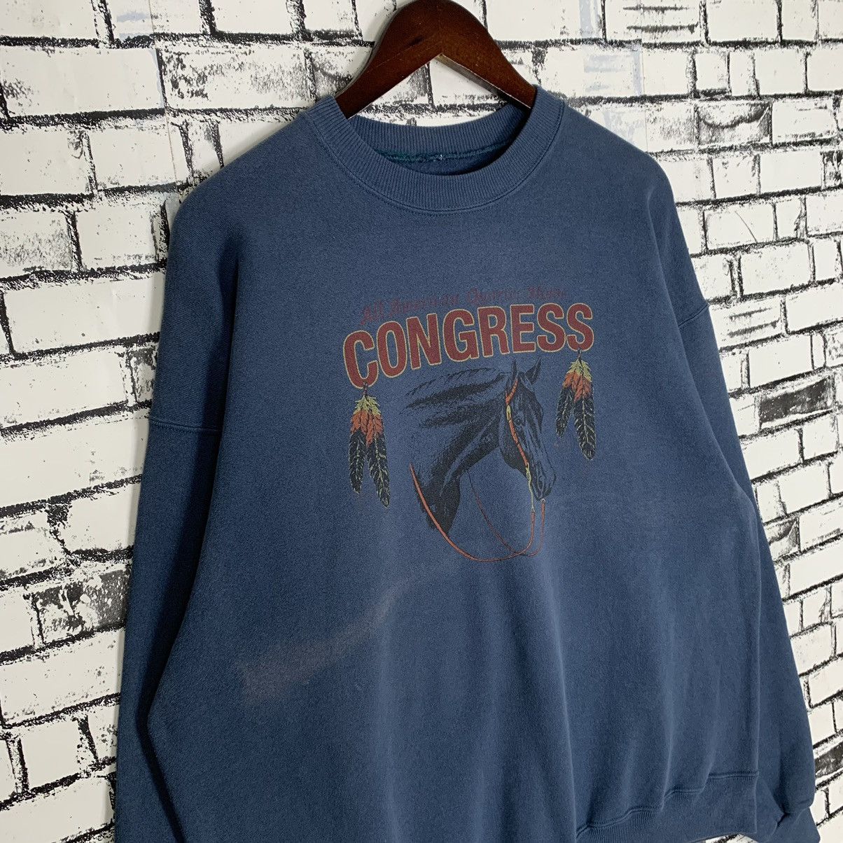 Vintage Vintage Congress Animal Design Horse Sweatshirt Crewneck Size US XL / EU 56 / 4 - 4 Thumbnail