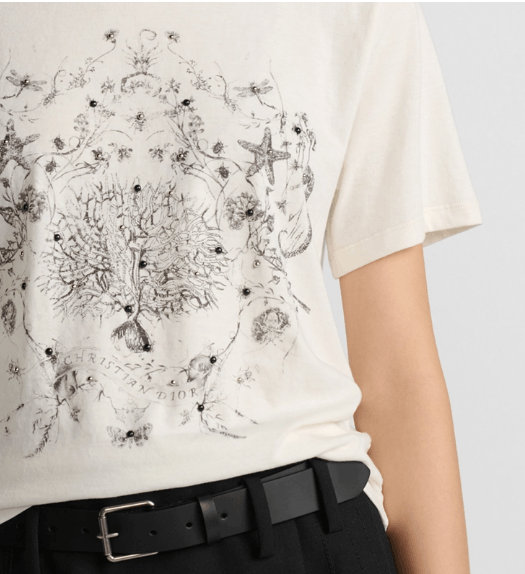 Dior o1w1db10326 513T06 T-Shirt in White/Black Size M / US 6-8 / IT 42-44 - 5 Thumbnail