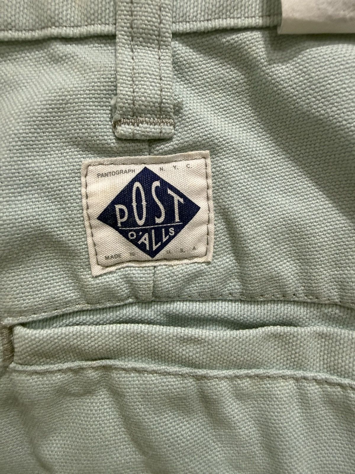 Post Overalls Vintage Post O’Alls Pantograph Work Pant Light Blue Canvas Size US 31 - 7 Thumbnail