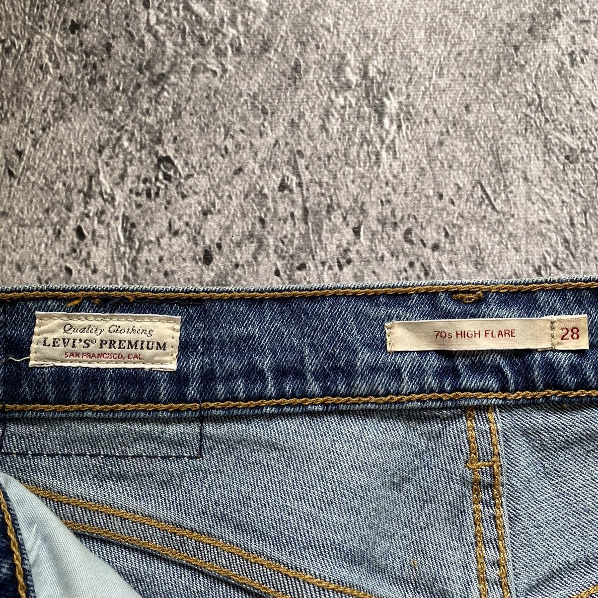 Jean × Vintage Heavy Washed Faded Navy Ripped Baggy Levis Jeans Size 28" / US 6 / IT 42 - 7 Thumbnail