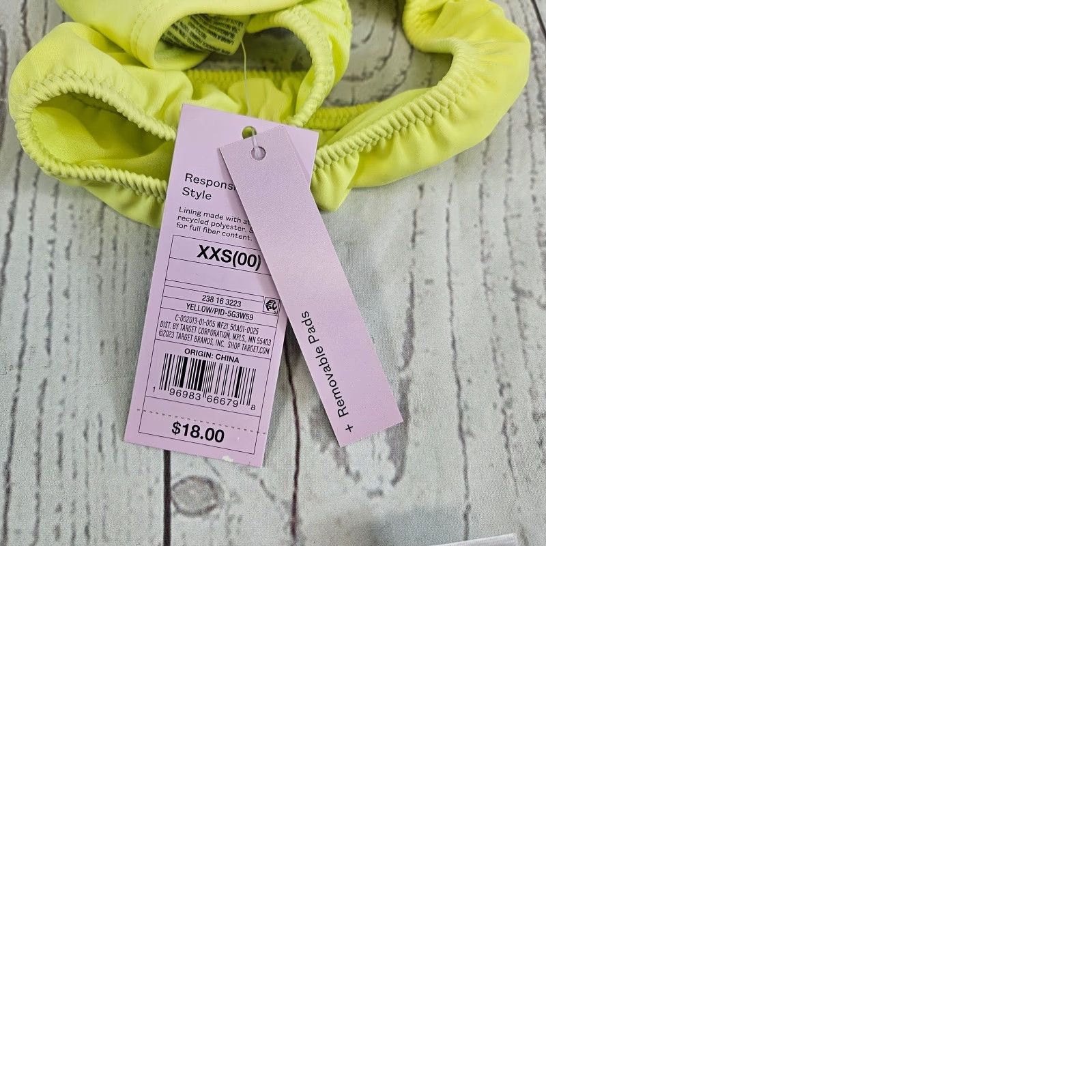 Vintage Wild Fable Bikini Womens 2 Piece 2XS Neon Yellow Low Rise High Leg Cheeky Size ONE SIZE - 9 Thumbnail