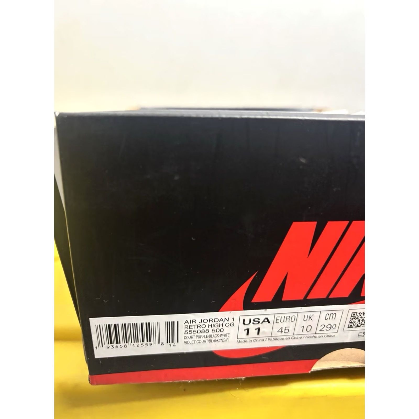 Jordan Brand AIR JORDAN 1 RETRO HIGH OG COURT PURPLE SIZE 11 Mens Sneaker Court Purple/White/Black 555088-500 Nike Size US 11 / EU 44 - 3 Thumbnail