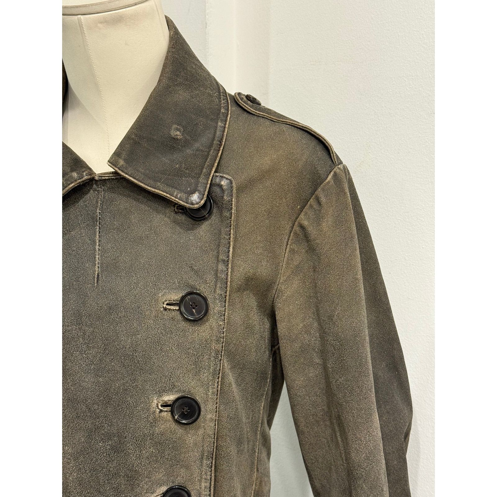 Ann Demeulemeester A/W2000 Ann Demeulemeester distressed leather belted coat Size S / US 4 / IT 40 - 6 Thumbnail