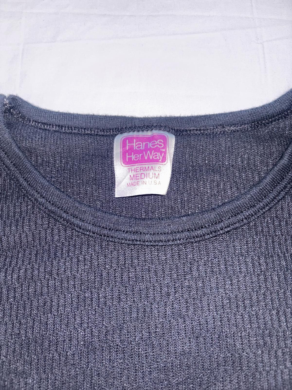 Designer Hanes Her Way Women's Thermal Long Sleeve Top - Medium Size M / US 6-8 / IT 42-44 - 2 Thumbnail