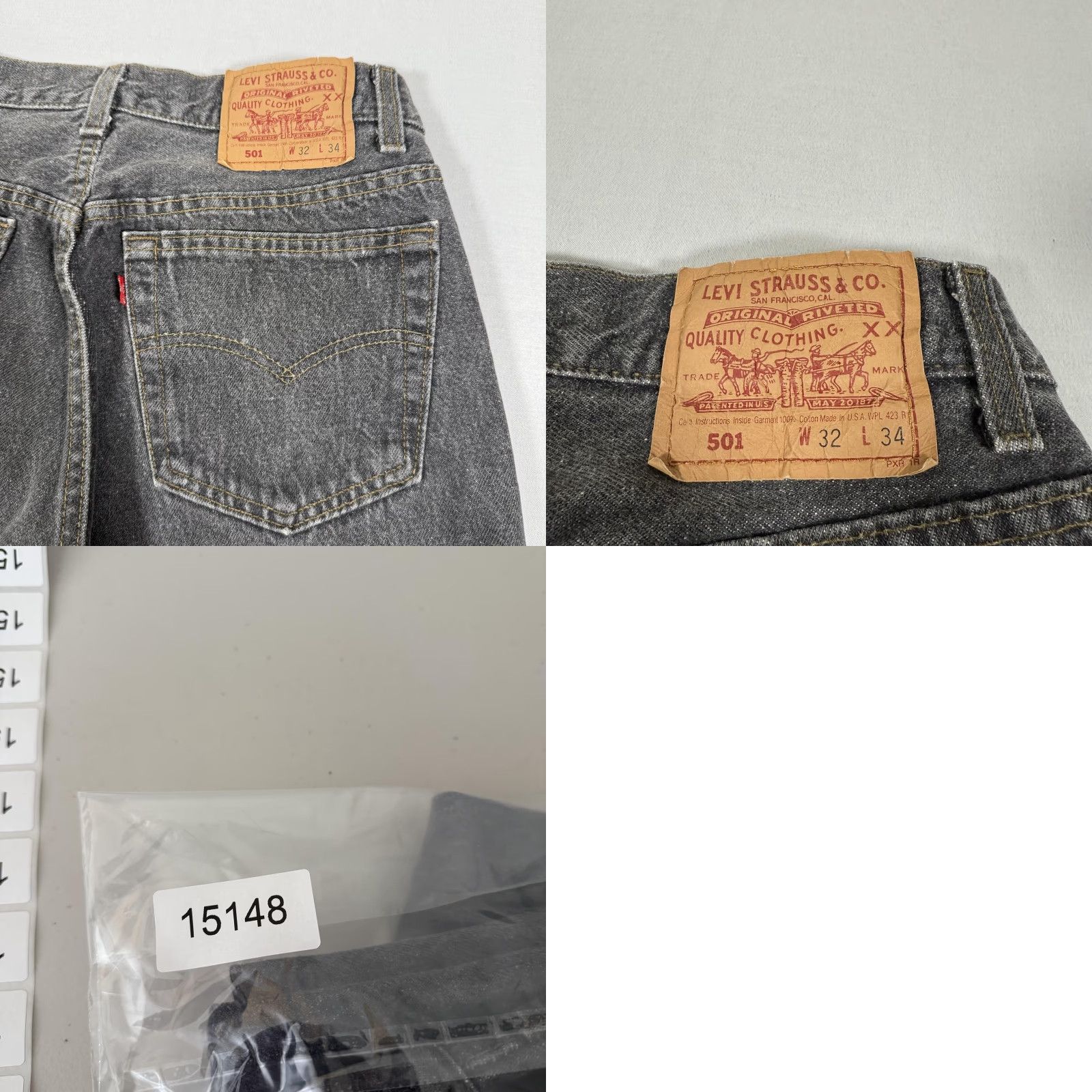 Levi's VINTAGE Levi's 501 Jeans Men 32x34 Straight Denim Pants Charcoal Gray 90s USA Size US 32 / EU 48 - 10 Thumbnail
