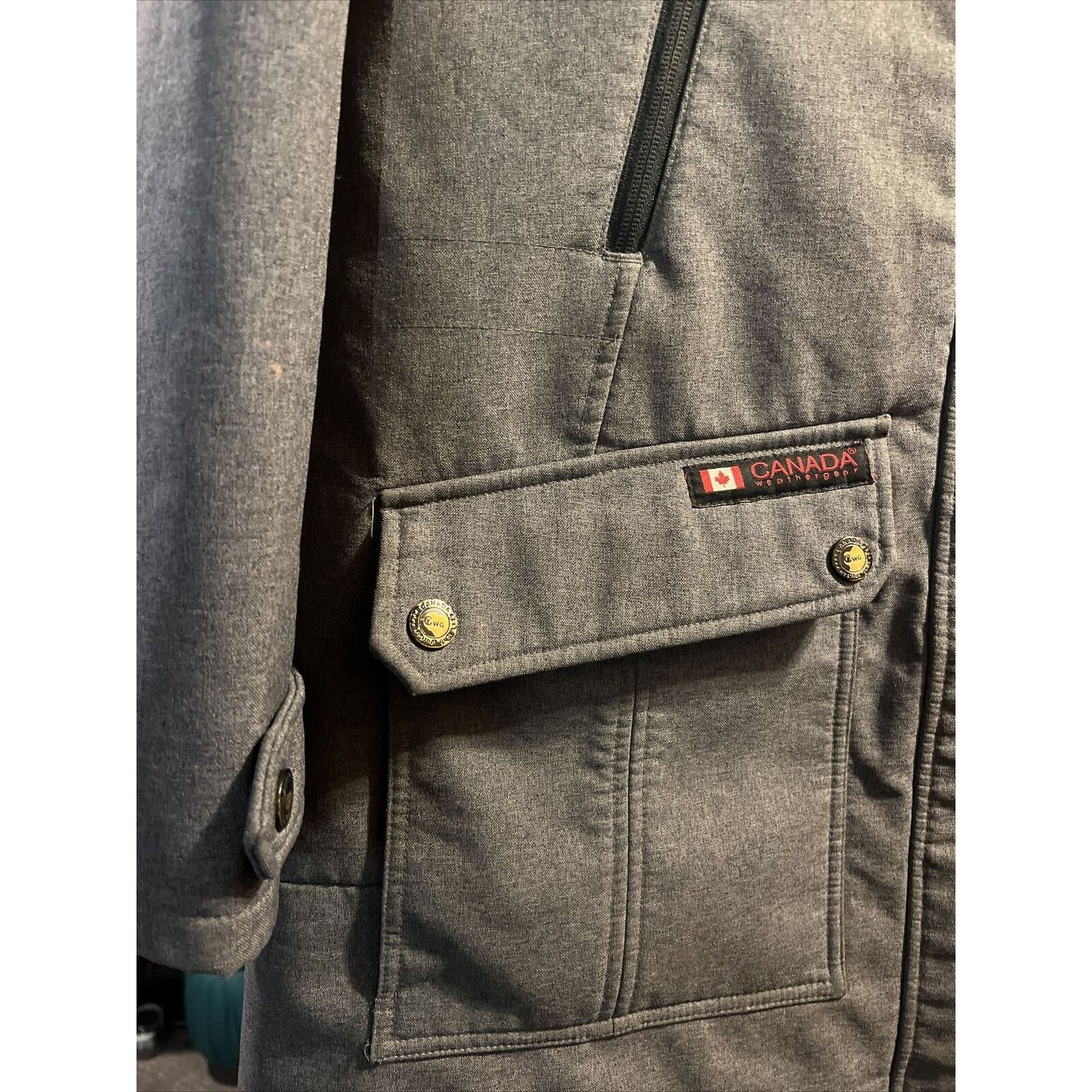 Other Canada Weather Gear Men’s L Gray LS Zip Windbreaker Jacket Size US L / EU 52-54 / 3 - 8 Thumbnail