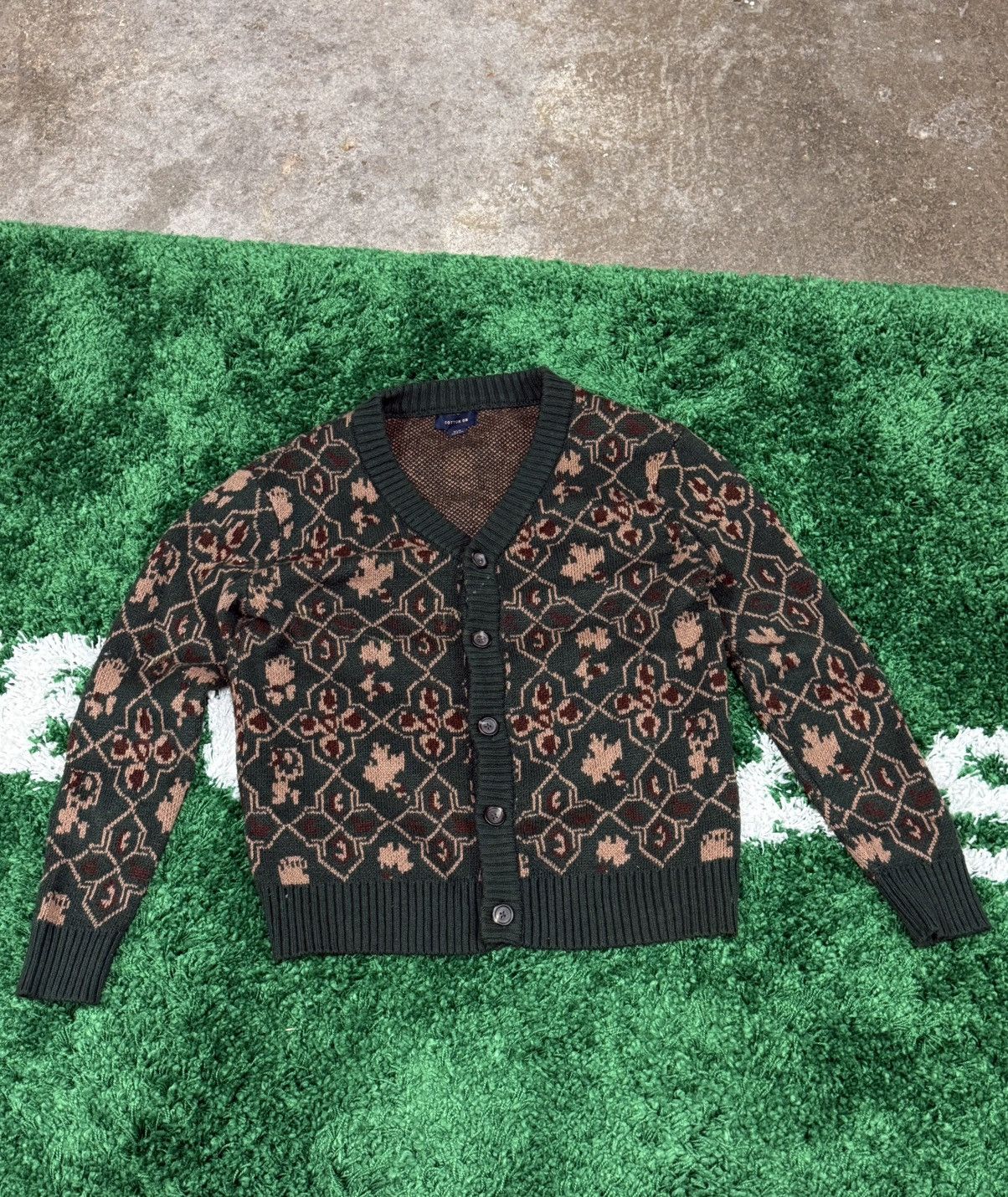 Cotton On Cotton On Leaf Leaves Fall Knit Cardigan Sweater Medium M Size US M / EU 48-50 / 2 - 1 Thumbnail