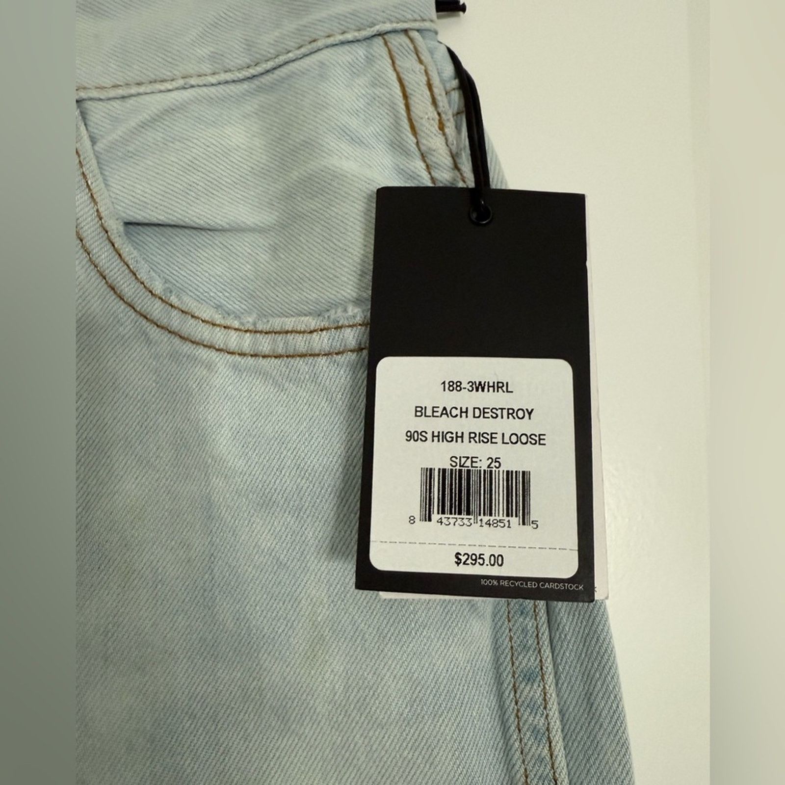 RE/DONE New Re/Done 90s High Rise Loose Bleach Destroy - 25 - $295 Size 25" / US 0 / IT 36 - 7 Thumbnail
