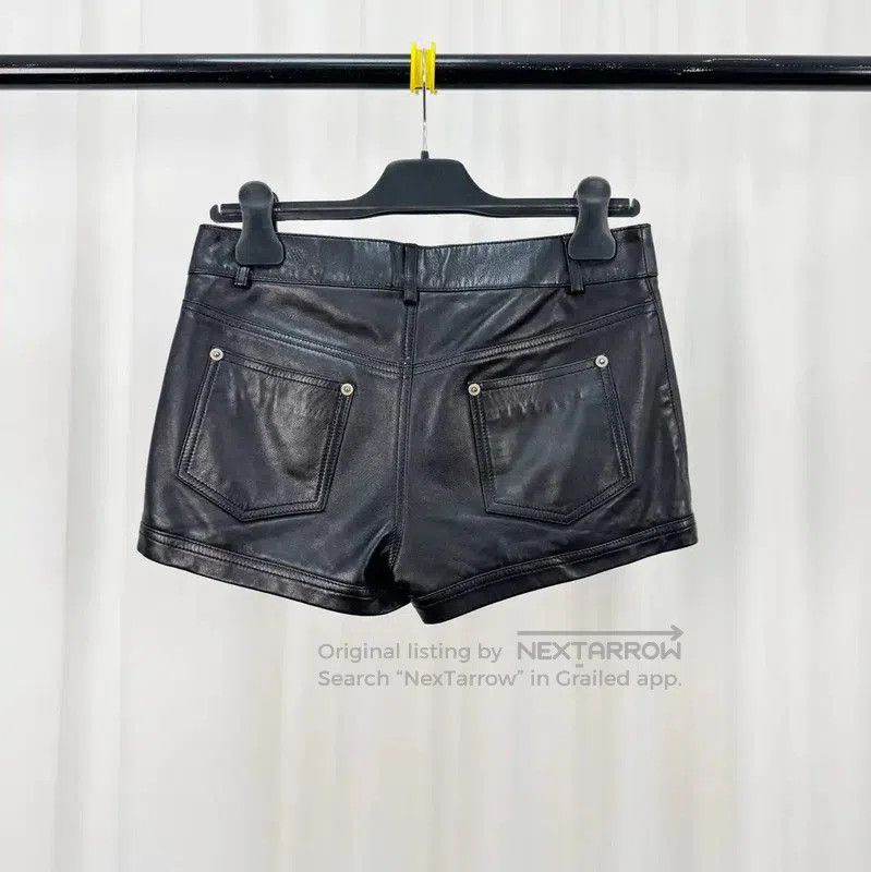 Yves Saint Laurent YSL Black Leather Summer Shorts for Women . Size 22" - 2 Thumbnail