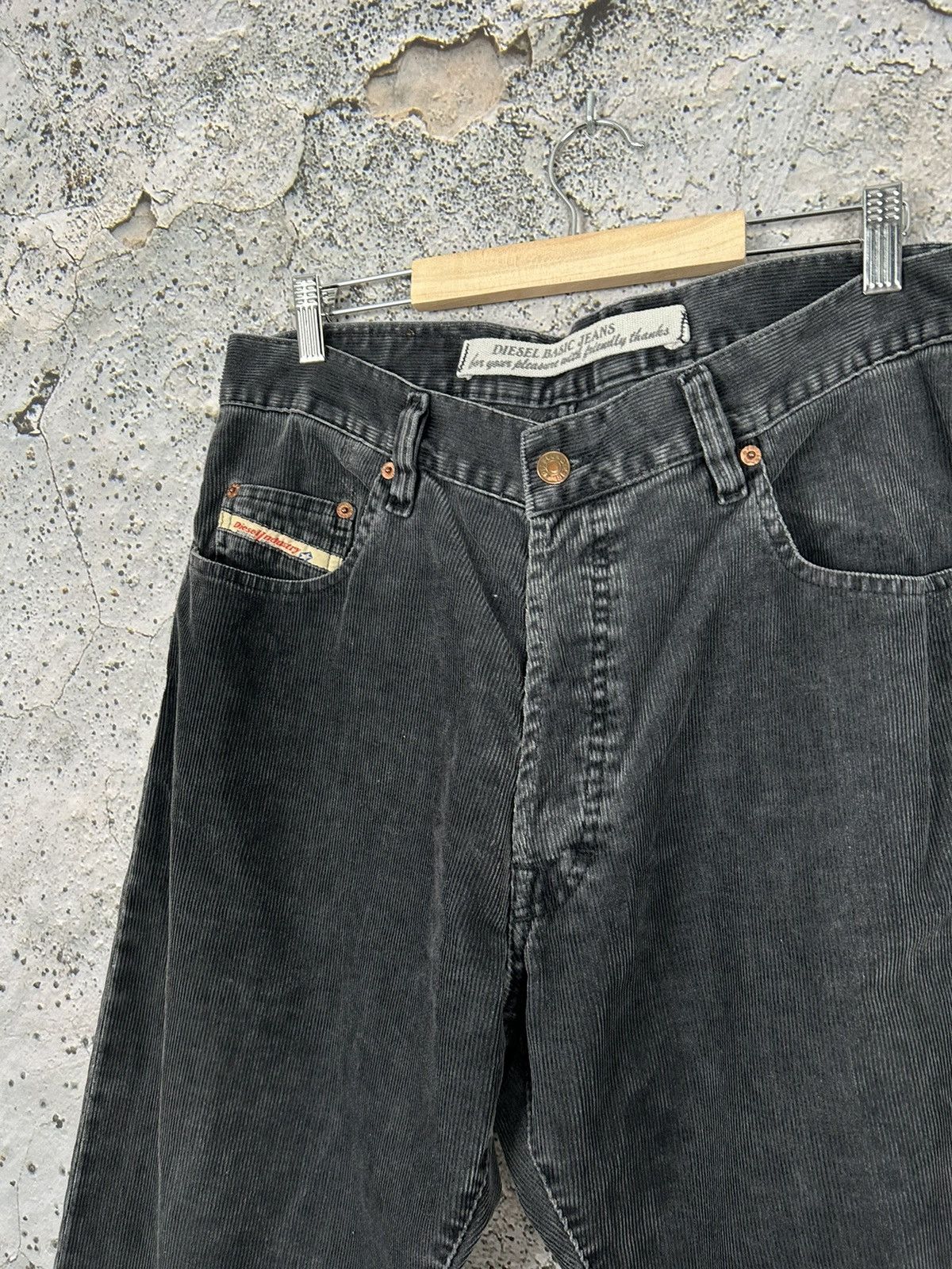 Diesel Vintage Diesel Black Corduroy Pants Y2K Punk Rock 00s Size US 36 / EU 52 - 3 Thumbnail