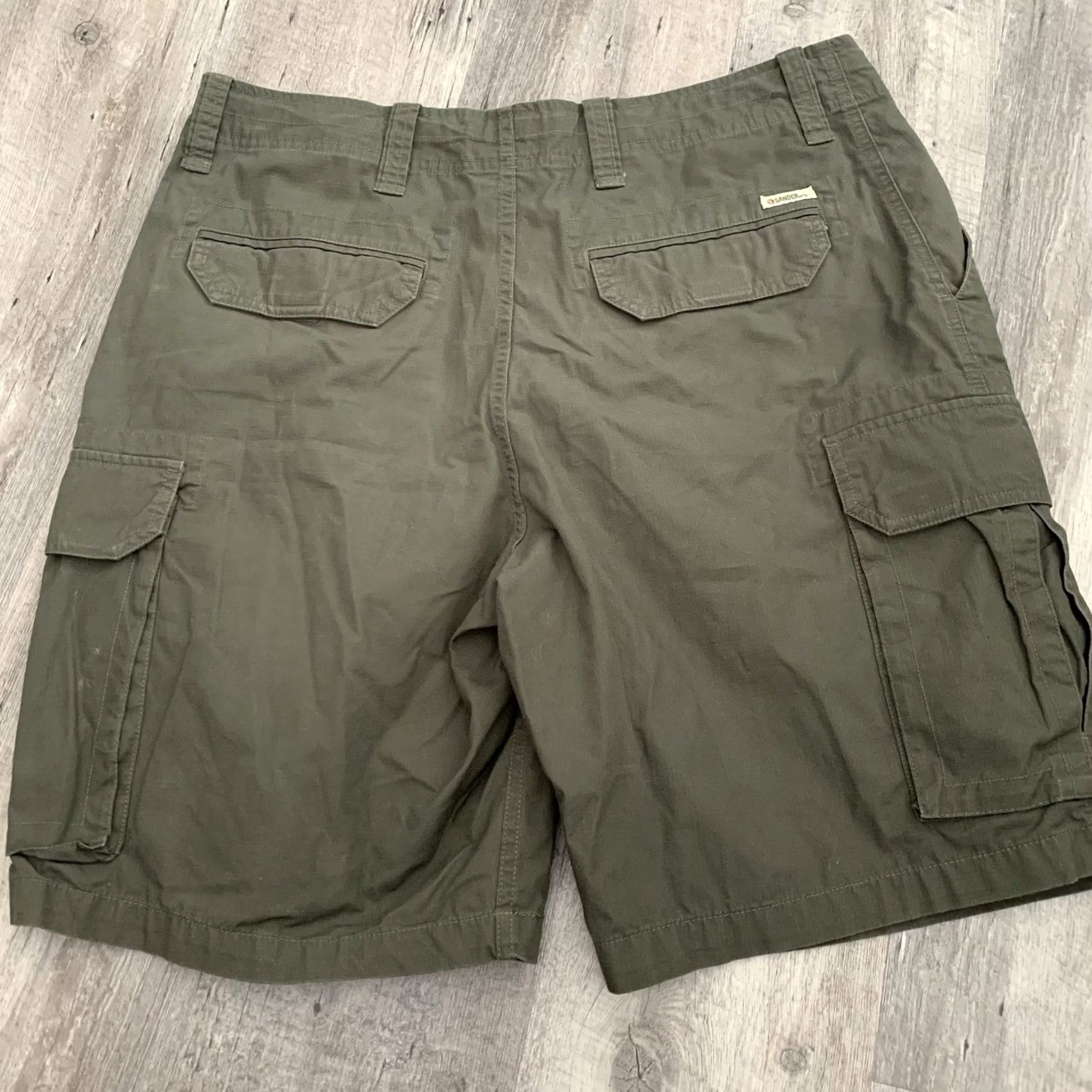 Vintage Gander Mountain Ripstop Cargo Shorts Mens 38 Green Brown 100% Cotton Drawstring Cargo Pocket Regular Inseam 10in Vintage: No Size US 38 / EU 54 - 5 Thumbnail
