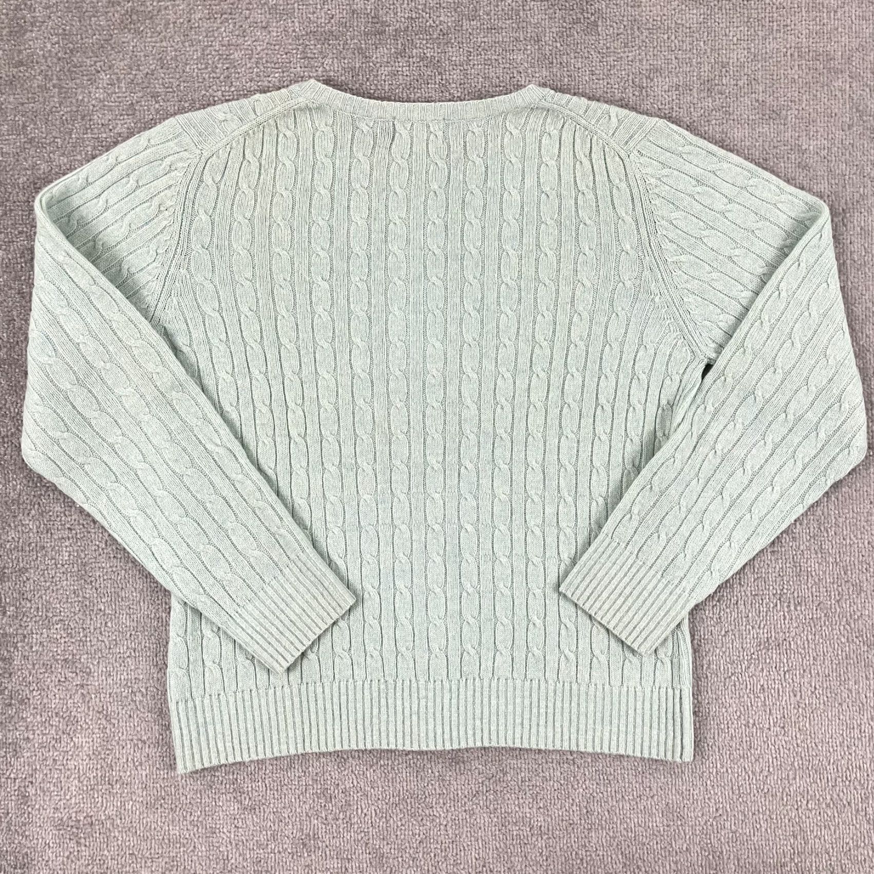 Vintage L.L.Bean Cardigan Women M Mint Green Wool Blend Knit Cardigan Sweater Long Sleeve Lightweight Breathable Womens Size M / US 6-8 / IT 42-44 - 7 Thumbnail