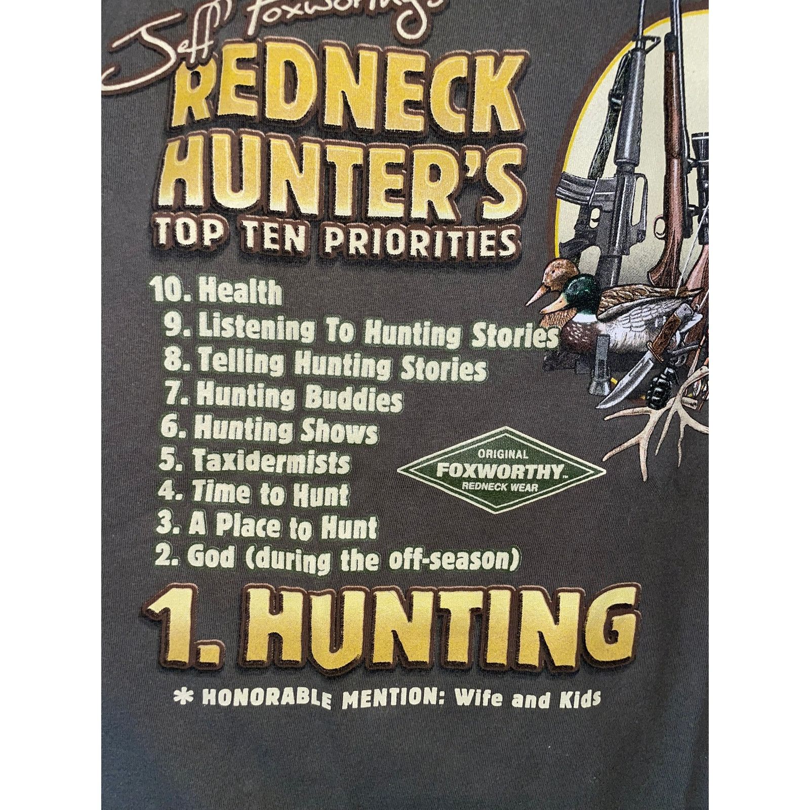 Vintage Vintage Jeff Foxworthy Shirt Redneck Hunters Top Ten Tee XL Size US XL / EU 56 / 4 - 4 Thumbnail