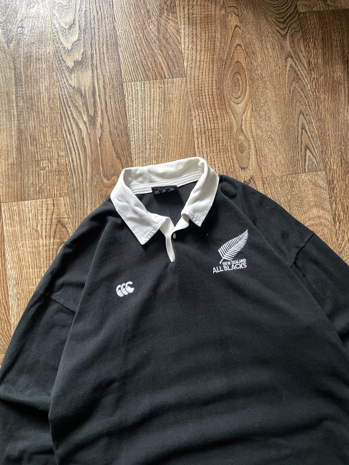 Canterbury of New Zealand Vintage CANTERBURY NEW ZEALAND All Blacks Rugby Polo Tee Size US L / EU 52-54 / 3 - 3 Thumbnail