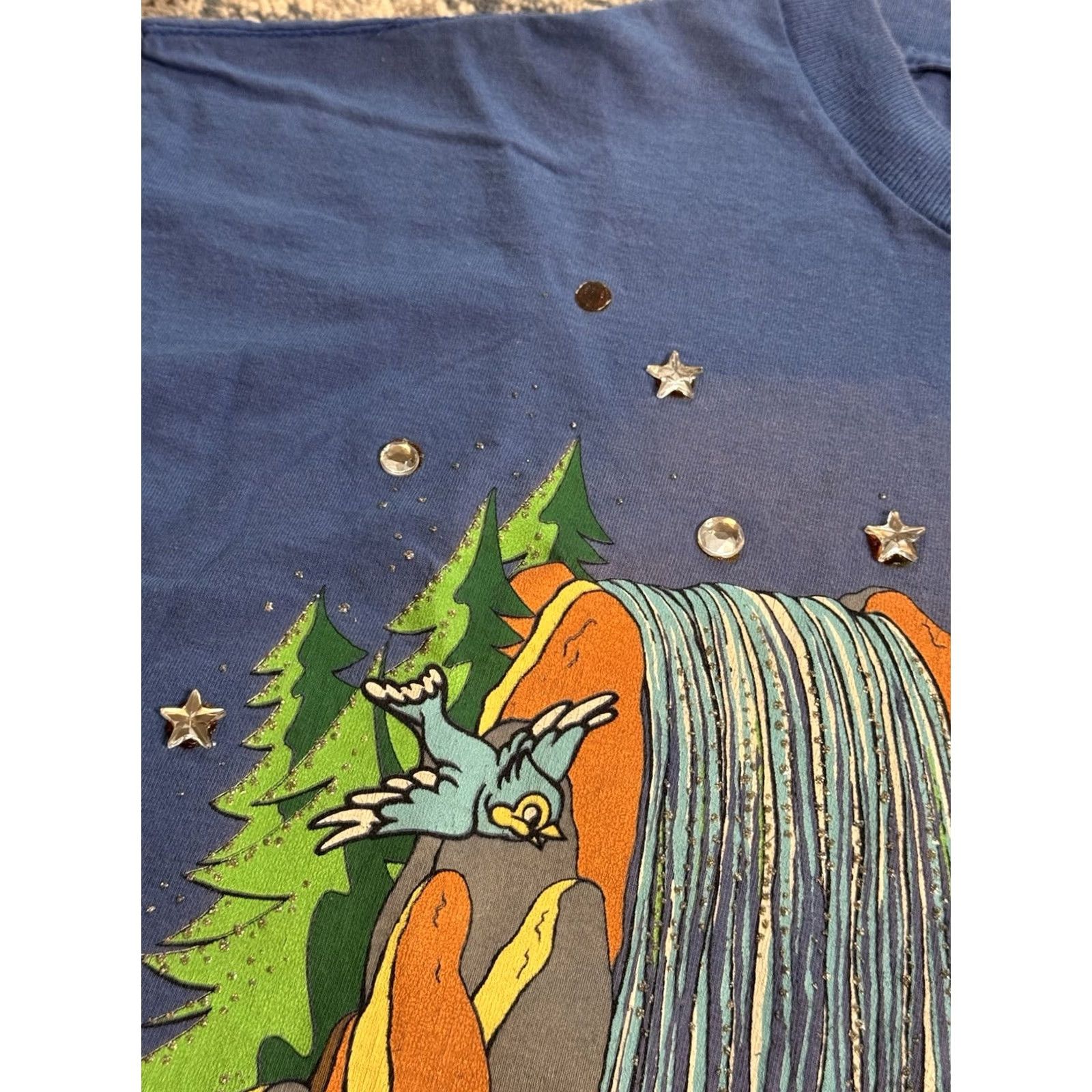 Disney VINTAGE Disney Shirt Mens XL Blue 90s Bambi Movie Promo Made USA Cartoon Bejeweled Size US XL / EU 56 / 4 - 6 Thumbnail