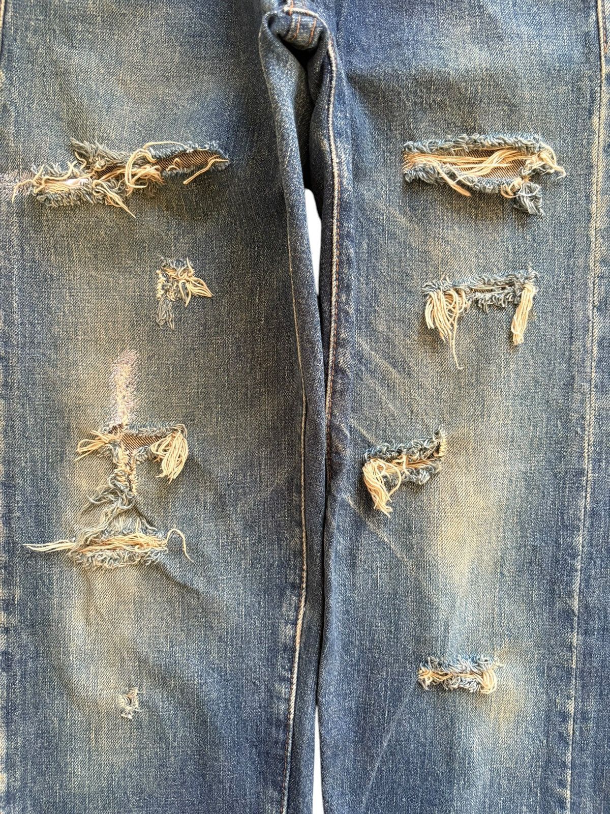 Levi's Vintage 80s Levis 502XX Big E Selvedge Distress Rip Jeans Size US 29 - 6 Thumbnail
