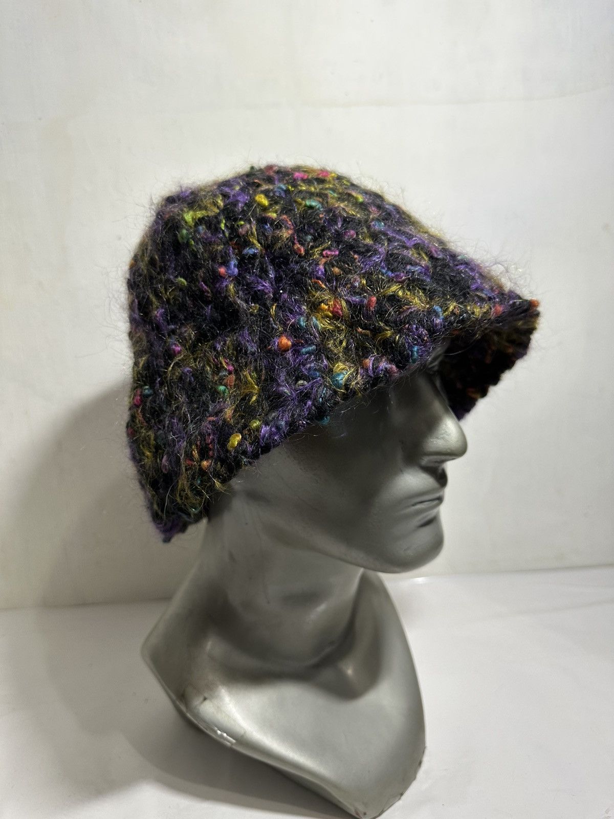 Handmade Unknown Multicolor Mohair Bucket Hats Size ONE SIZE - 5 Thumbnail