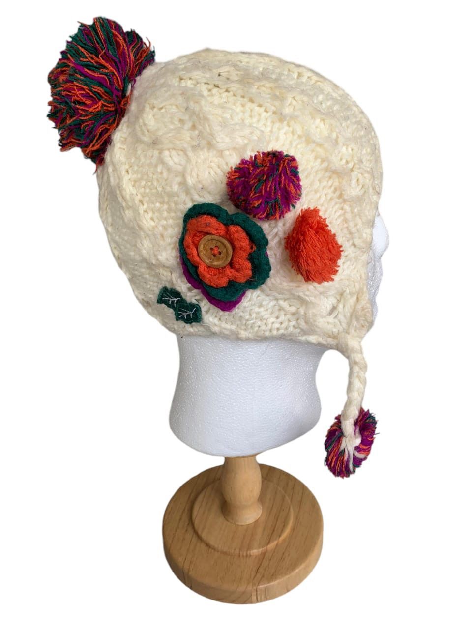 Japanese Brand × Kapital × Vintage Earflap Crochet Knitted Flower Hat size 50-52cm Size ONE SIZE - 3 Thumbnail