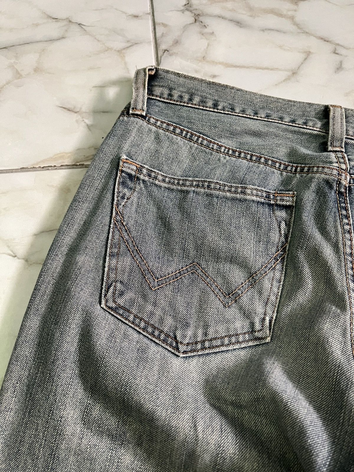 Edwin × If Six Was Nine × Le Grande Bleu (L.G.B.) 💥Baggy💥Vintage Edwin Faded Blue Distress Mud Wash Jean Size US 34 / EU 50 - 12 Thumbnail