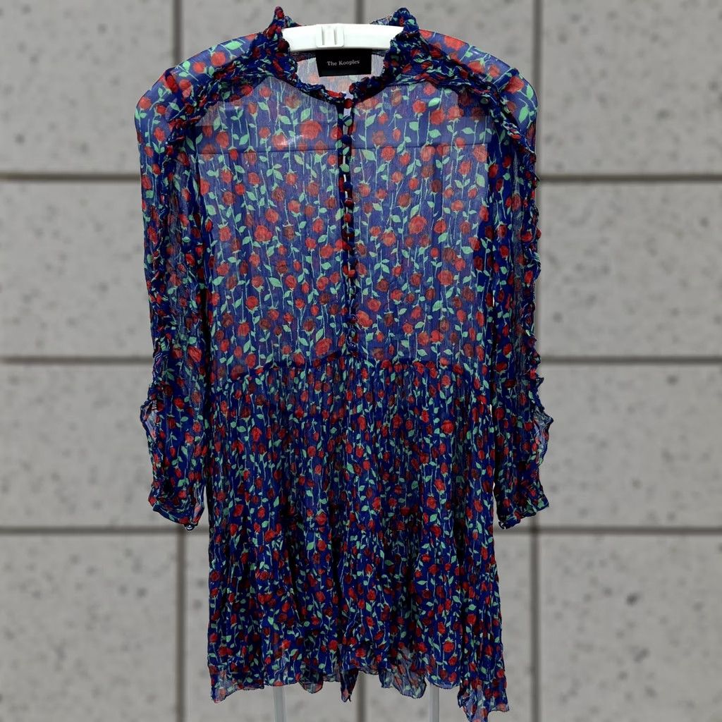 The Kooples The Kooples Rosa Printed Chiffon Mini Dress Ladies Size 1 Multicolor Floral 100% Viscose Dress Womens Small Pattern 90s? Size XS / US 0-2 / IT 36-38 - 1 Thumbnail