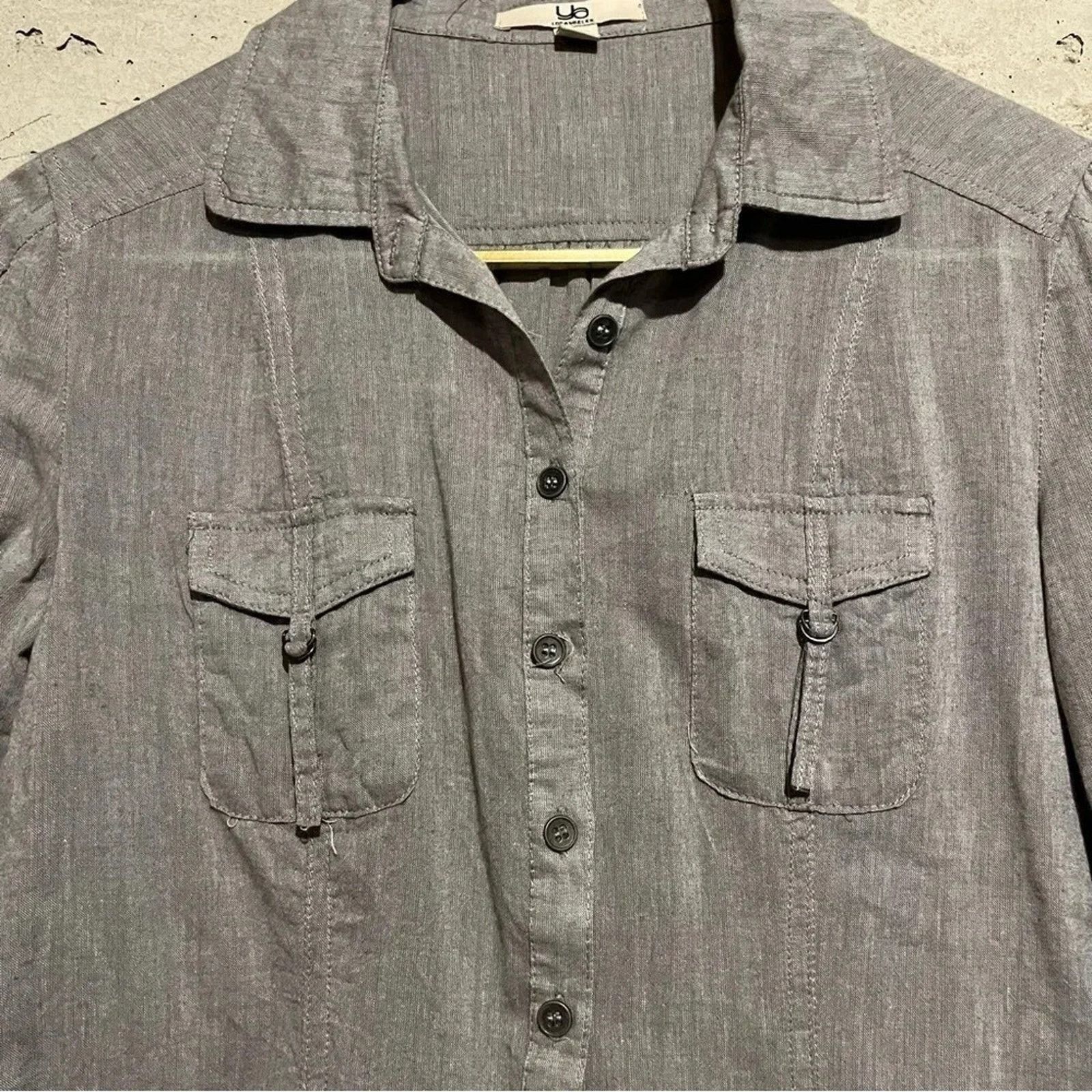 Other Ya Los Angeles Button Down Shirt Roll Tab Blouse Sz S Womens Size S / US 4 / IT 40 - 2 Thumbnail