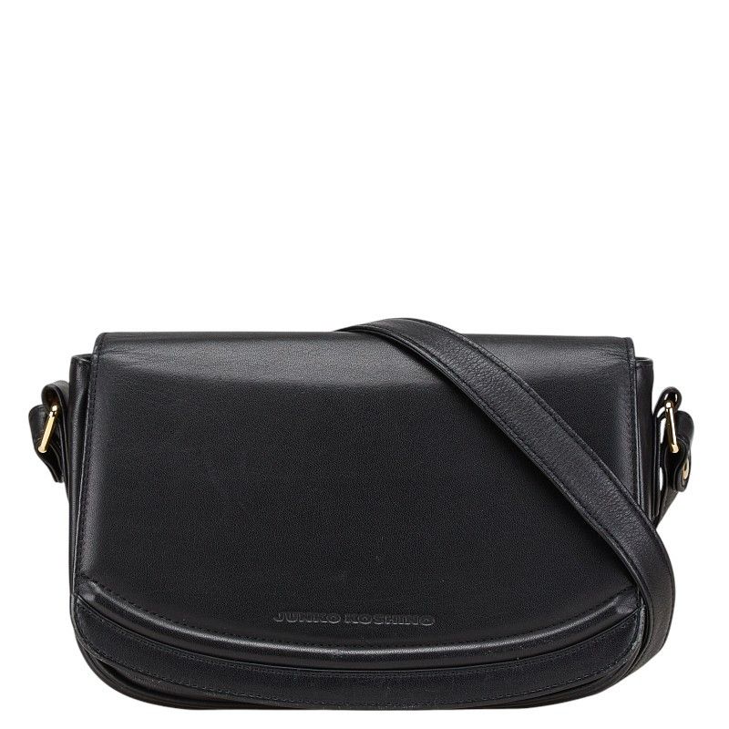 Other Junko Koshino Black Leather Shoulder Bag Leather Crossbody Bag, Women's