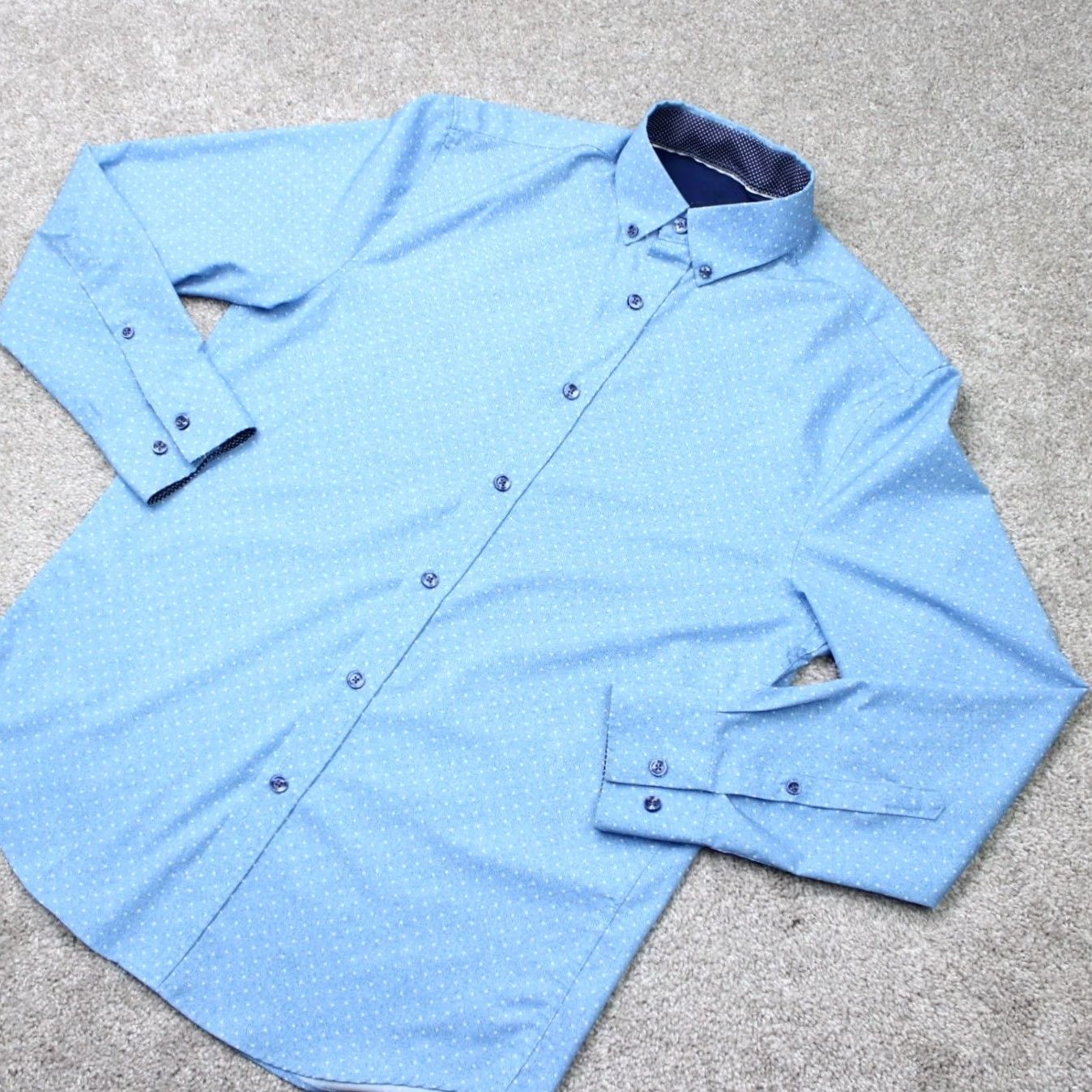 Vintage Construct Shirt Mens Small Blue Geometric Button-Up Long Sleeve 90s Vintage Style Shirt Mens Small Blue Geometric 90s Theme Shirt Size US S / EU 44-46 / 1 - 3 Thumbnail