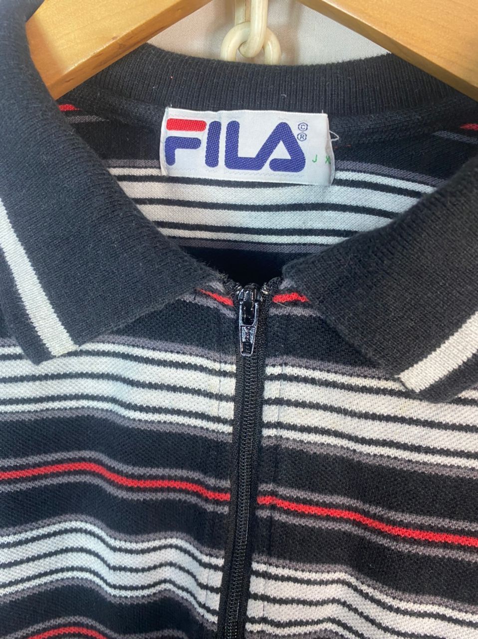 Fila Fila stripe half zipper polos shirt Size US L / EU 52-54 / 3 - 4 Thumbnail