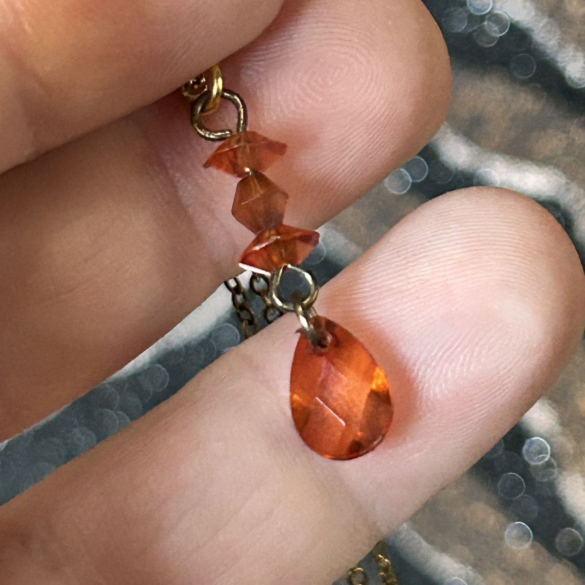 Handmade Handcrafted vintage bead crystal drop pendant necklace Size ONE SIZE - 5 Thumbnail