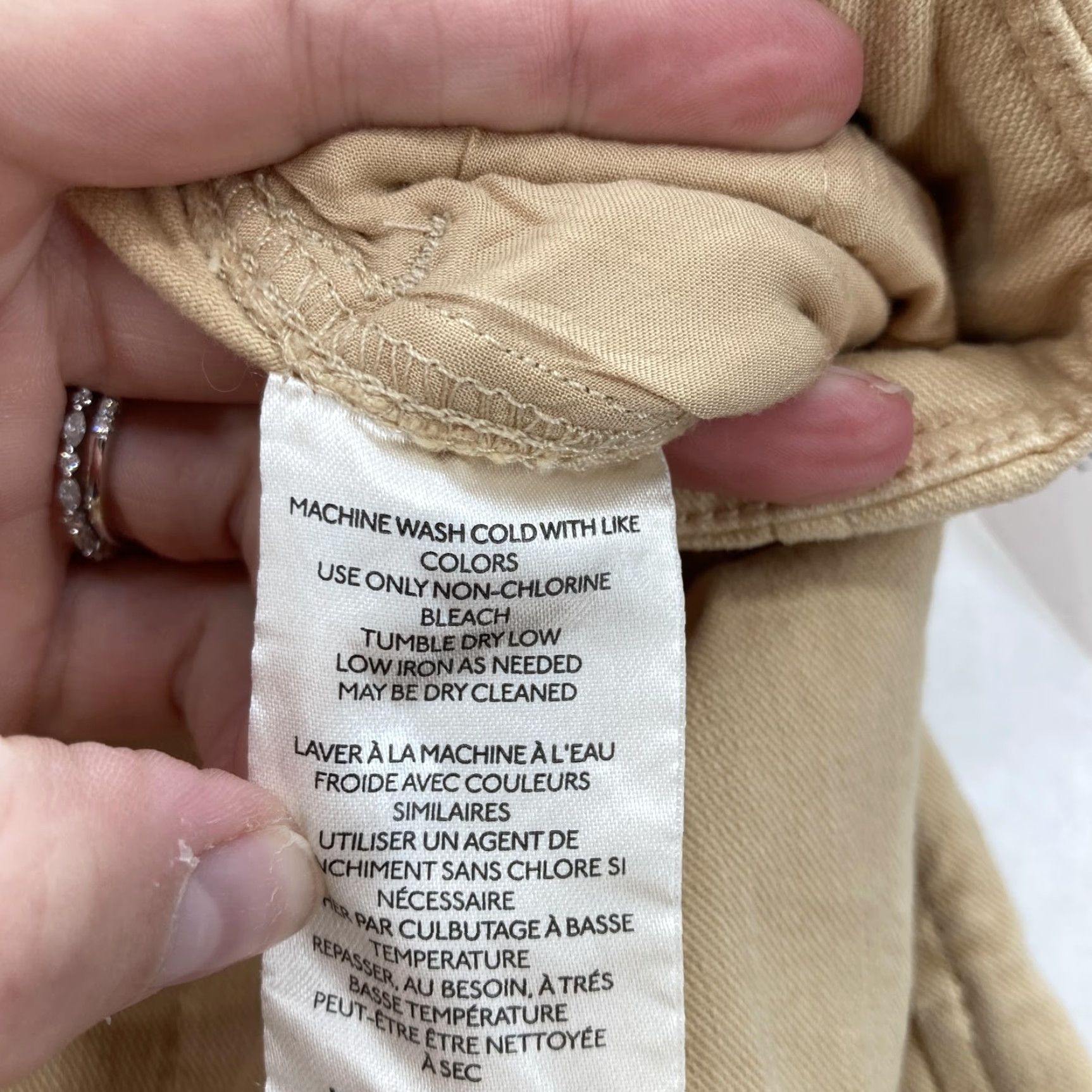 Vintage Maeve Pants Womens 10 Beige Wide Leg Pleated Crop Stretch Twill Front Pockets Zip Button Preppy Workwear Casual Size 32" / US 10 / IT 46 - 6 Thumbnail