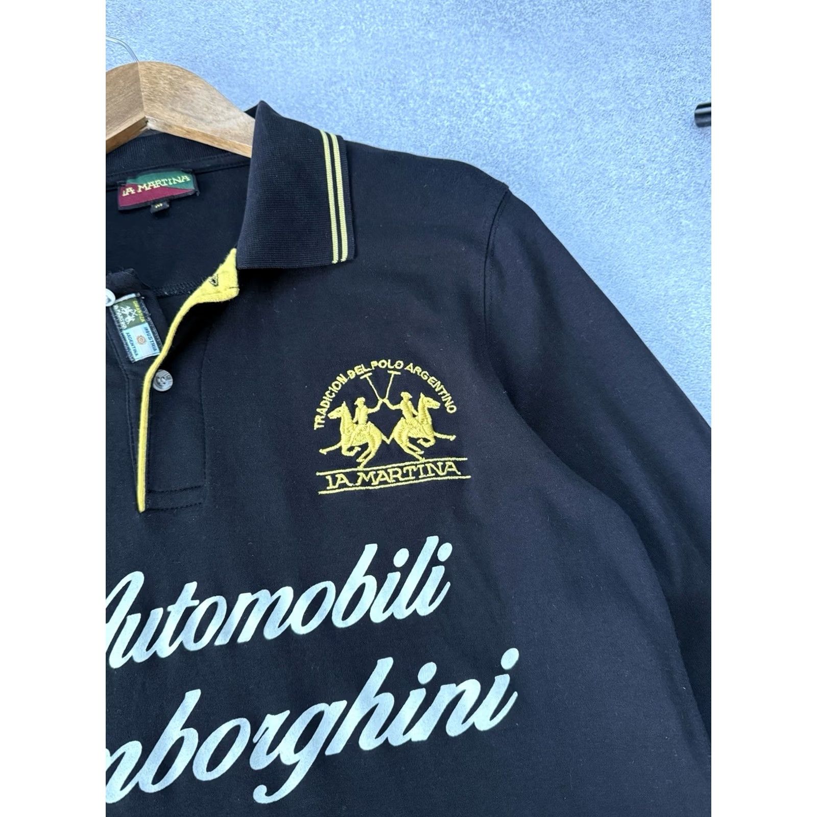 La Martina La Martina Automobili Lamborghini Racing Long Sleeve Shirt Mens M Black Vintage Size US M / EU 48-50 / 2 - 6 Thumbnail