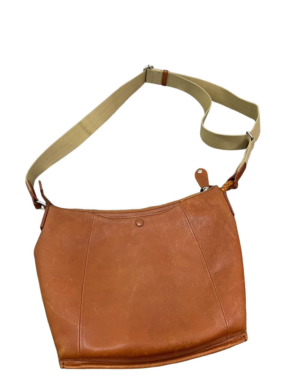Japanese Brand Full Leather Patina Carcru Japan Cross Body Sling Bag 1🟩 Size ONE SIZE - 13 Thumbnail