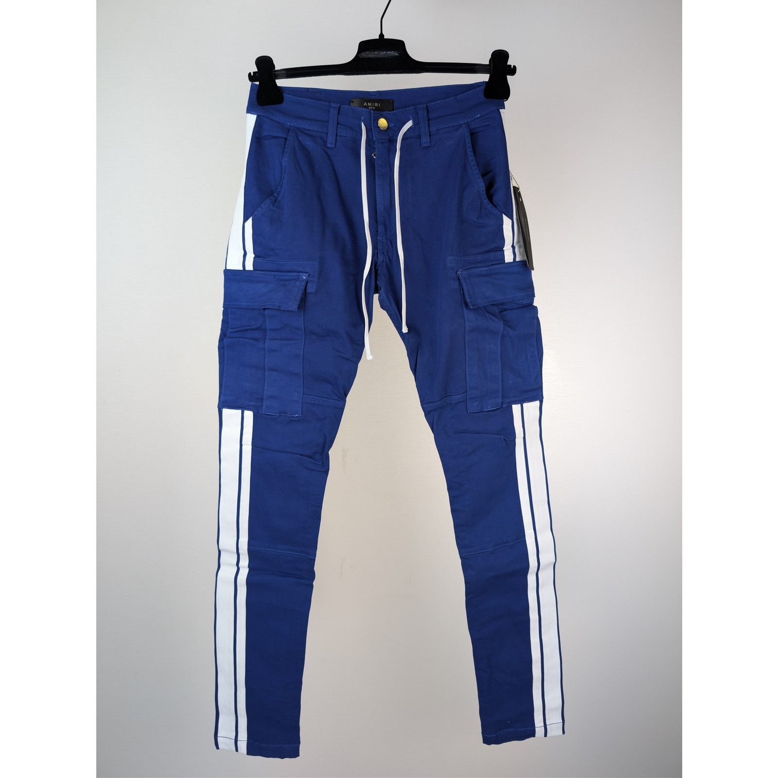 Amiri o1rshd1 Stack Track Cargo Trousers Pants Royal Blue / White Size US 28 / EU 44 - 1 Thumbnail