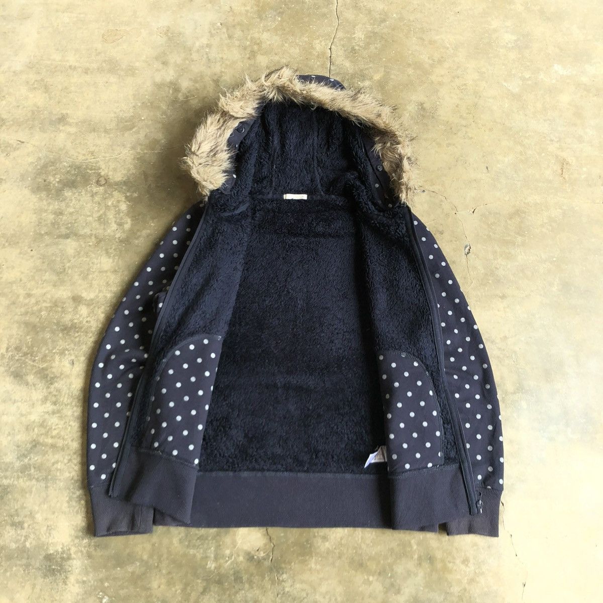 Hysteric Glamour 2000s GU Polkadot Motif Fur Ziphoodie Navy Lgb Ifsixwasnine Size US M / EU 48-50 / 2 - 9 Thumbnail
