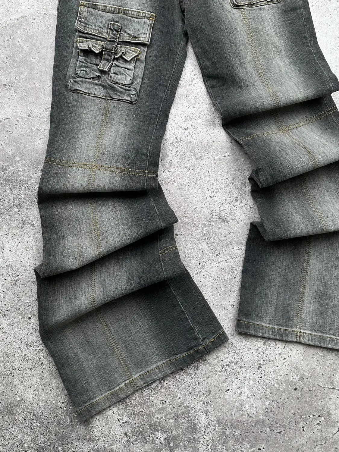 Vintage Vintage Flare Multi-Pocket Jeans C264(V110) Size 27" / US 4 / IT 40 - 3 Thumbnail