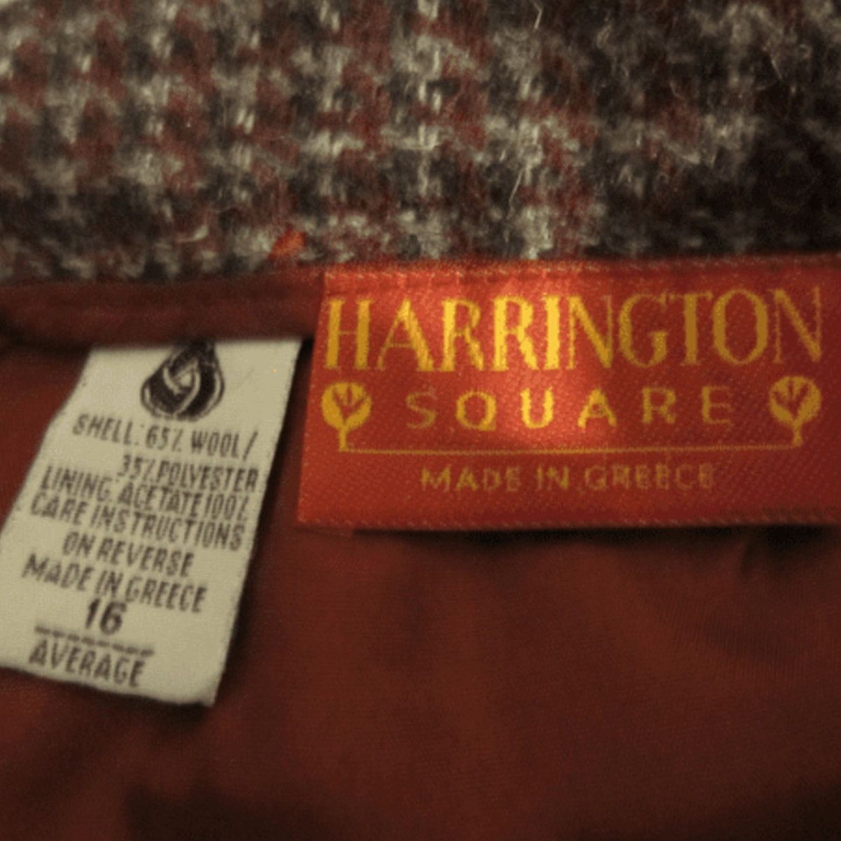 Other Vintage Wool Blend Houndstooth A-Line Skirt Harrington 16 Size 38" / US 16 / IT 52 - 3 Thumbnail