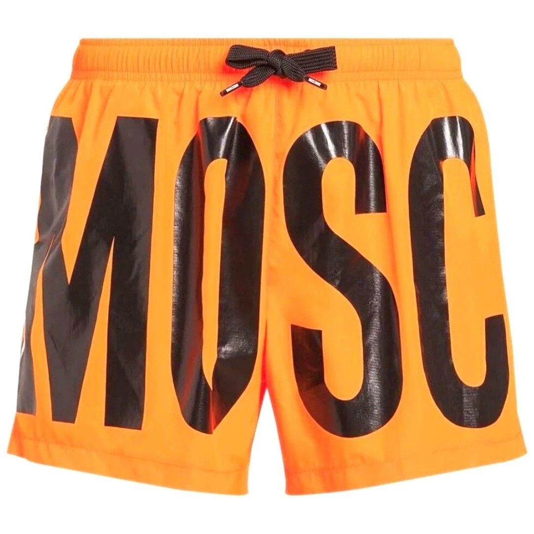 Moschino Moschino Brand Print Logo Bright Orange Short Swim Shorts Size US 36 / EU 52 - 1 Thumbnail