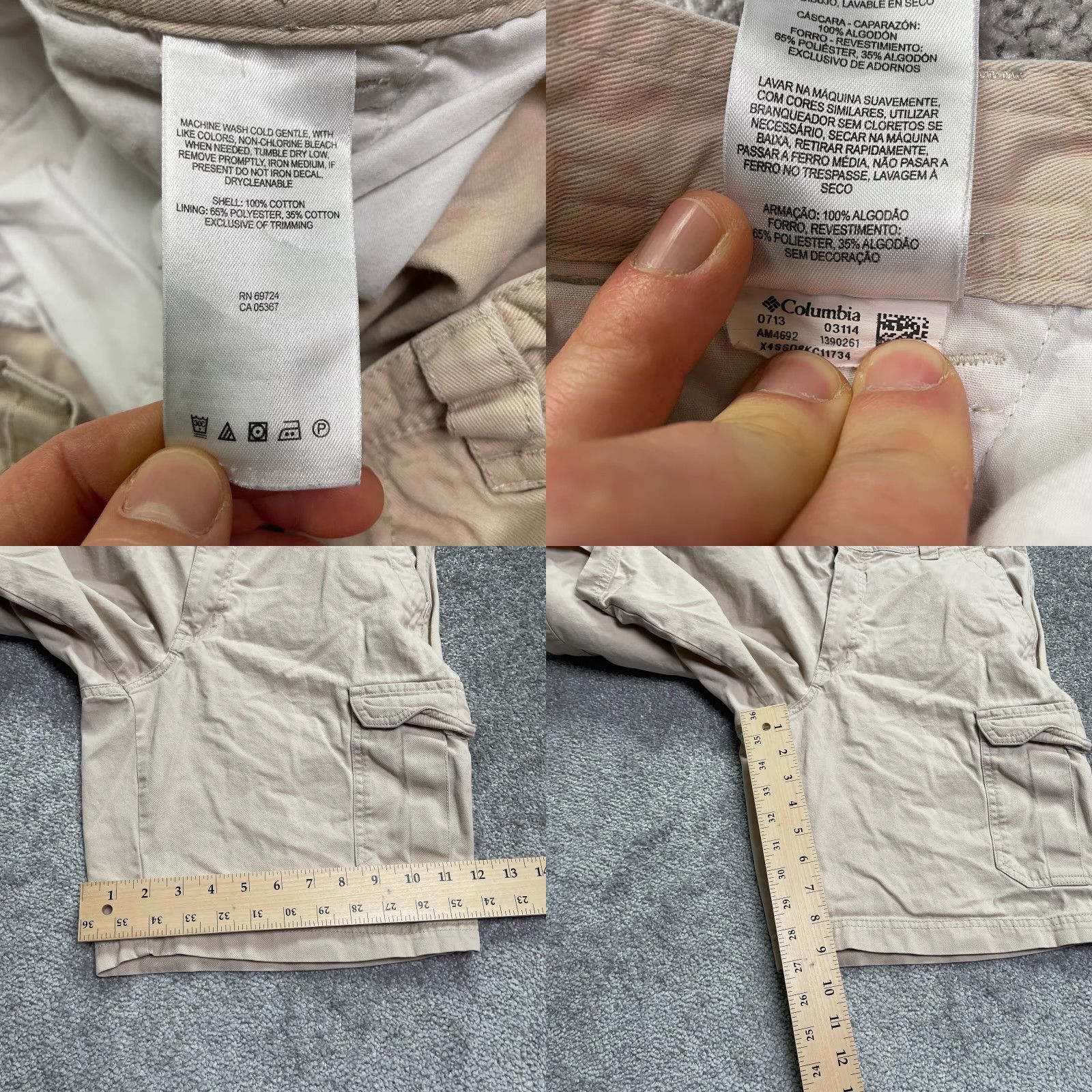 Vintage Columbia Cargo Shorts Men 32W 10L Beige Cotton Outdoor Casual Size US 32 / EU 48 - 8 Thumbnail