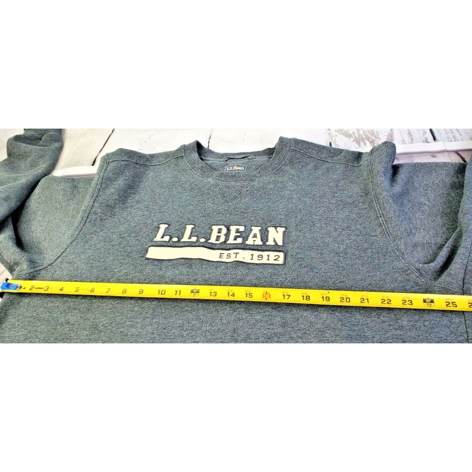 Vintage L.L. Bean Crew Neck Sweater Men L Gray Pullover Embroidered Logo Cotton Blend Knit SS Q0 Size US L / EU 52-54 / 3 - 4 Thumbnail
