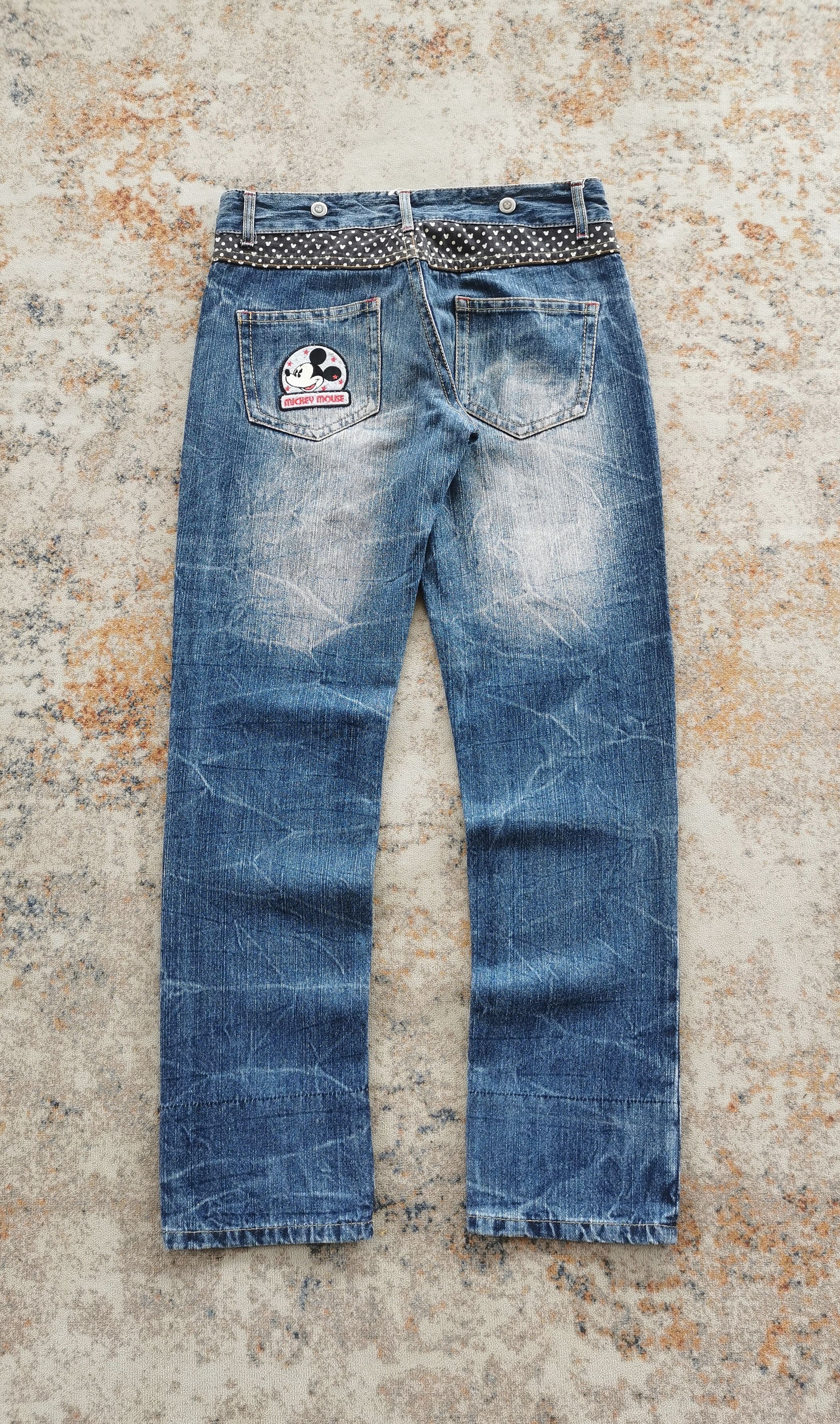 Anime Mickey Mouse Disney Faded Patchwork Distressed Denim 31x32 Size US 31 - 9 Thumbnail