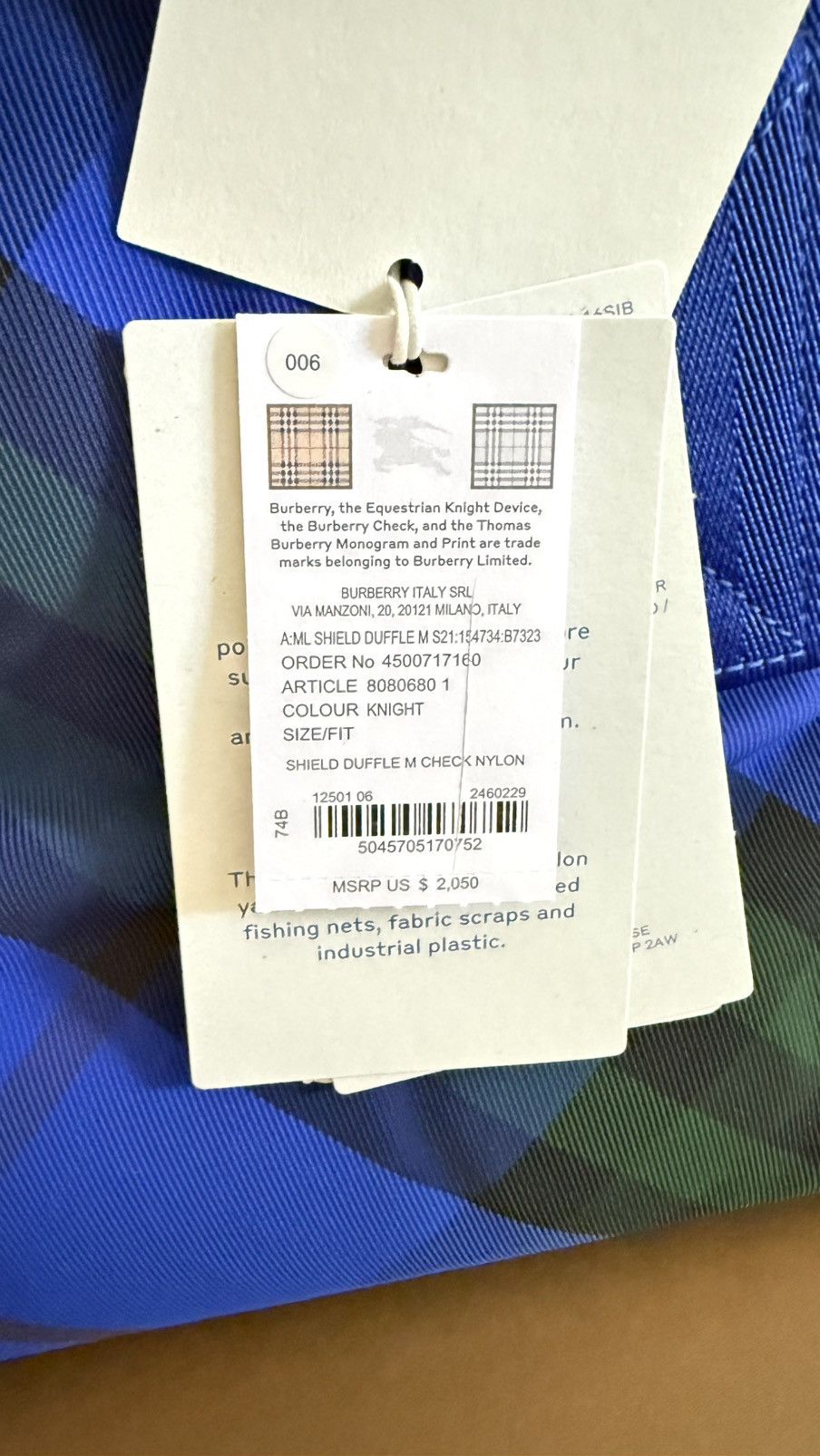 Burberry Burberry Duffle Bag Size ONE SIZE - 12 Thumbnail