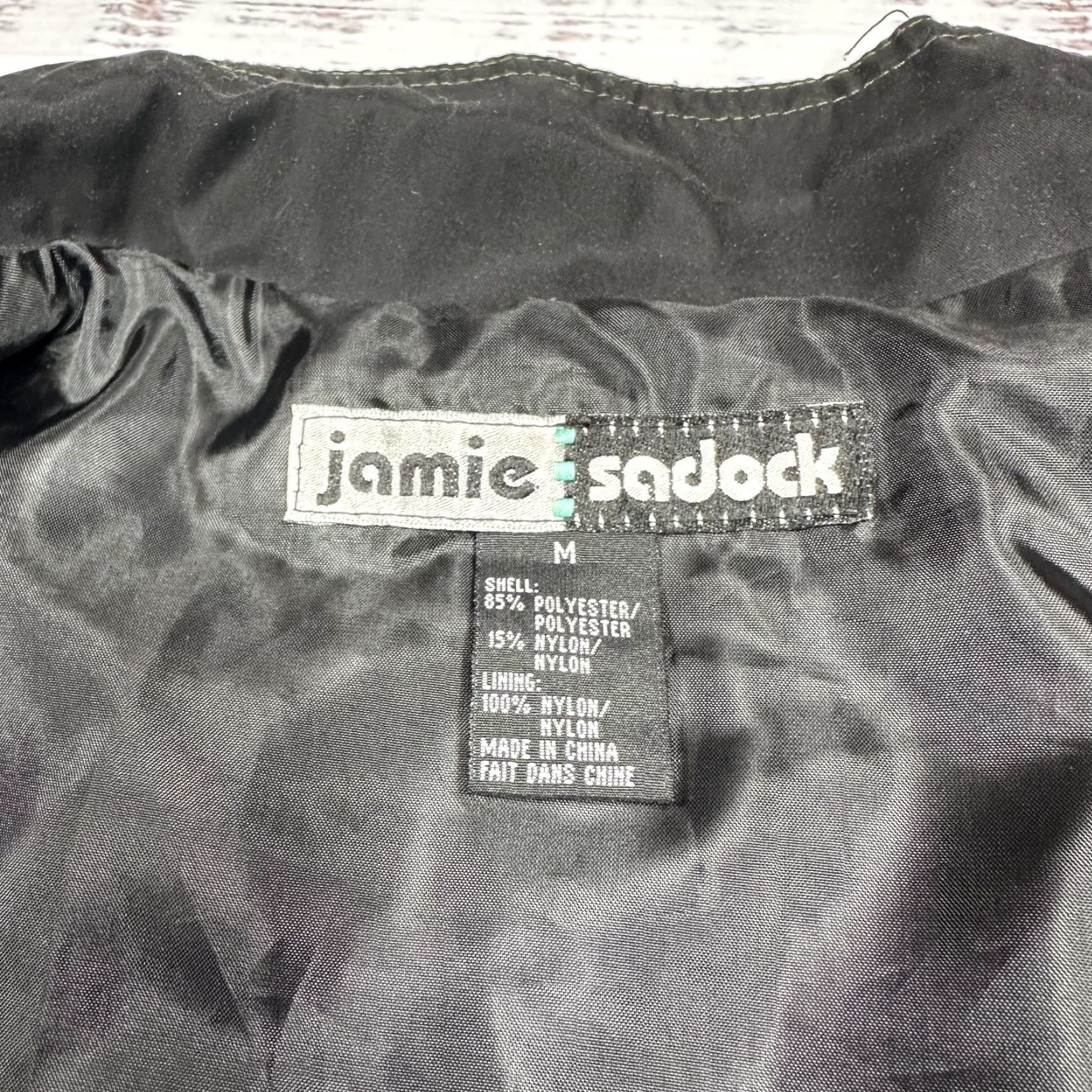 Vintage Jamie Sadock Women's Vest Jacket Missing Zip Off Sleeves Rhinestoned Sz M Green Vest Jacket Women’s Basic Jacket Pockets Full Zip Size M / US 6-8 / IT 42-44 - 4 Thumbnail