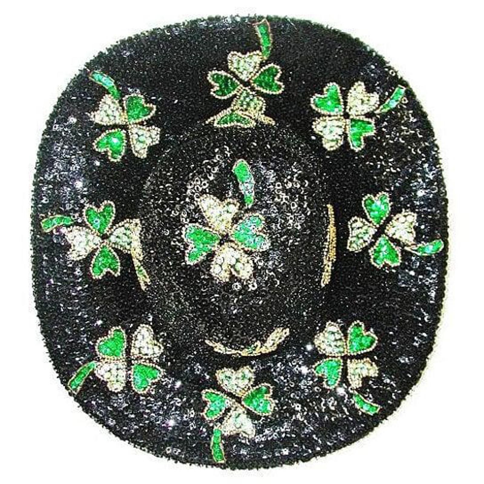 Cowboy Equipment Sequin Cowboy Cowgirl Hat BLACK with SHAMROCK Size ONE SIZE - 1 Preview