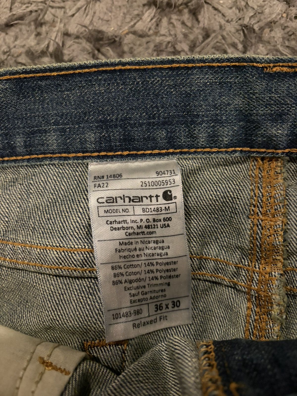 Carhartt Carhart relaxed fit jeans 36x30 Size US 36 / EU 52 - 3 Thumbnail