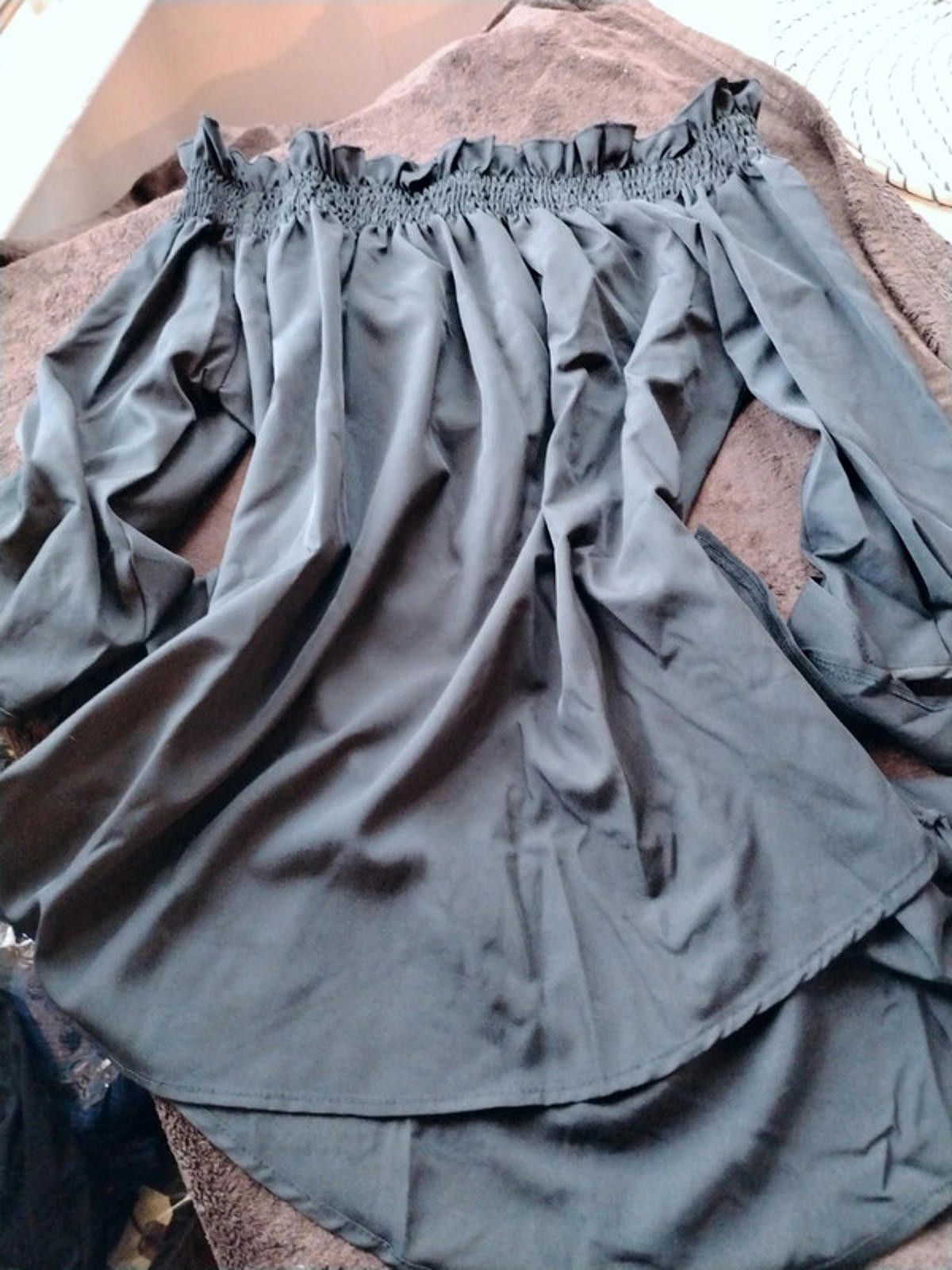 Other Black off the shoulder bardot blouse with tie sleeves Size S / US 4 / IT 40 - 8 Thumbnail