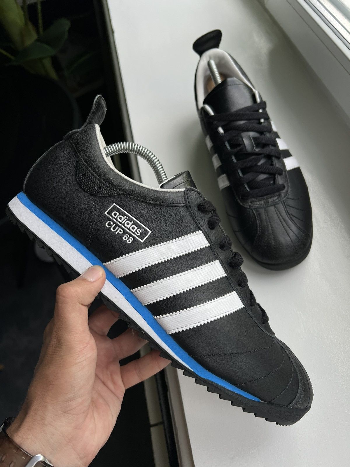 Vintage Adidas Cup 68 Indoor Trainers Black White Blue Y2K Size US 10.5 / EU 43-44 - 11 Thumbnail